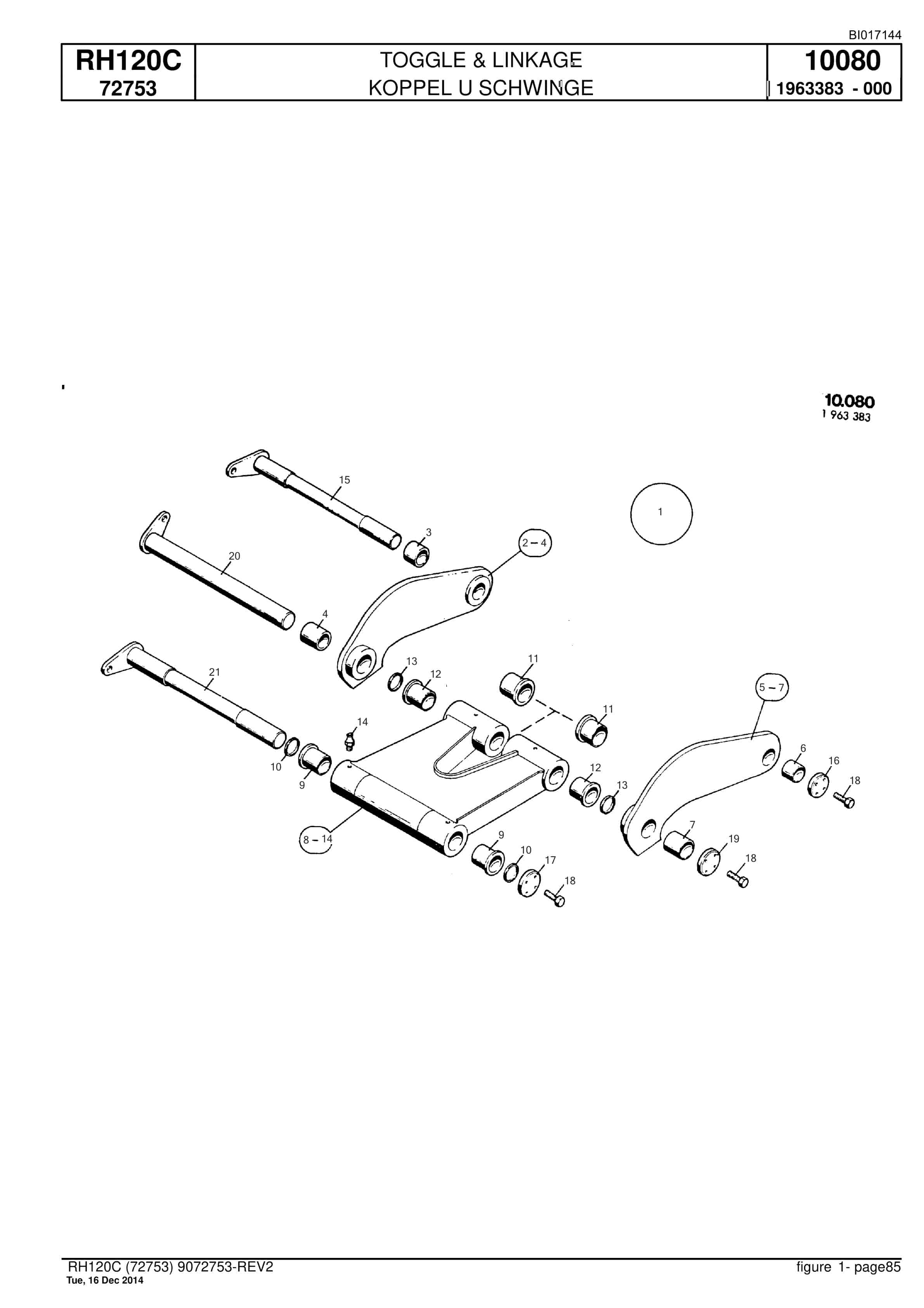 Caterpillar RH120C Hydraulic Shovel Spare Parts Manual BI017144-3