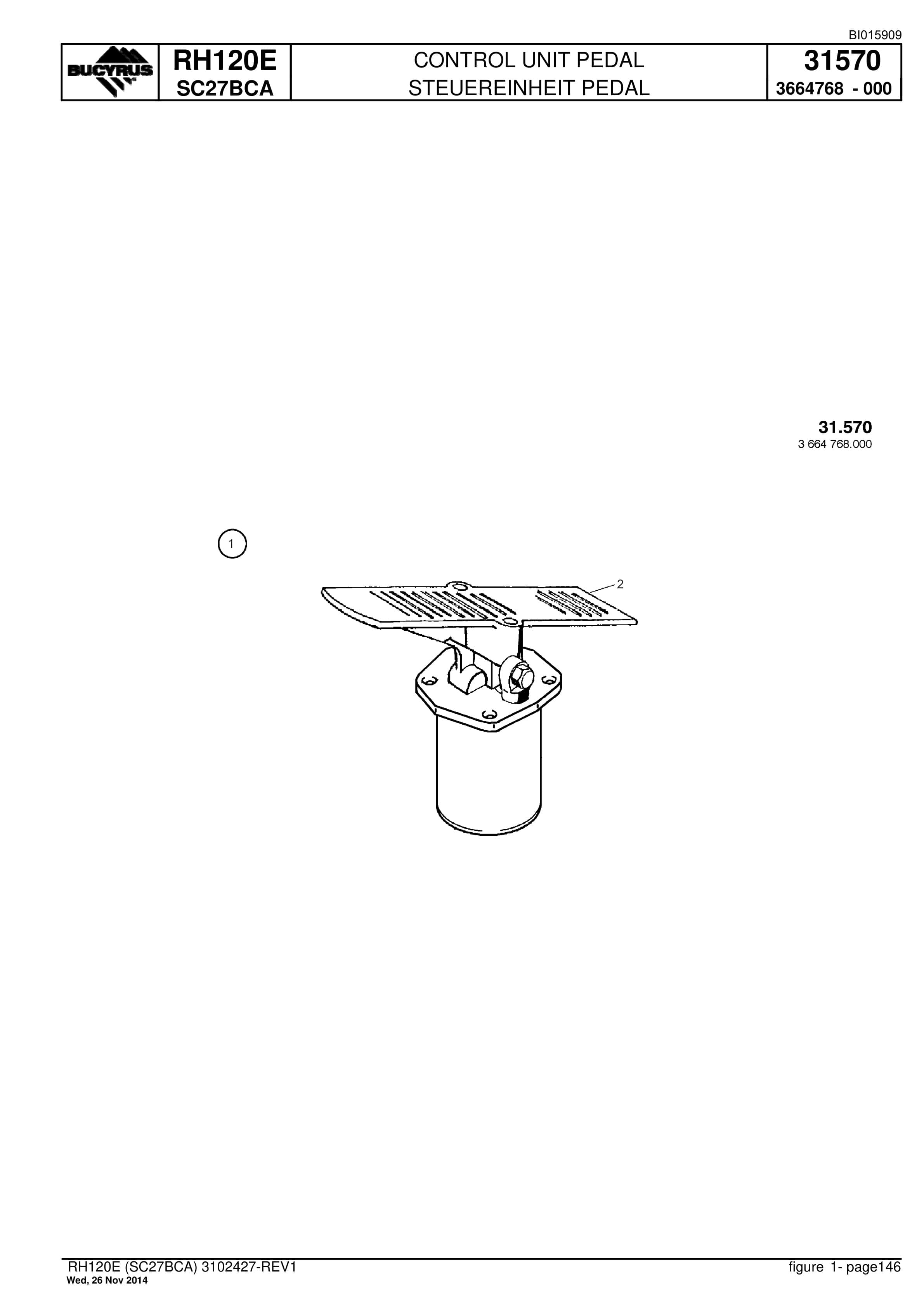 Caterpillar RH120E Hydraulic Shovel Spare Parts Manual BI015909-3
