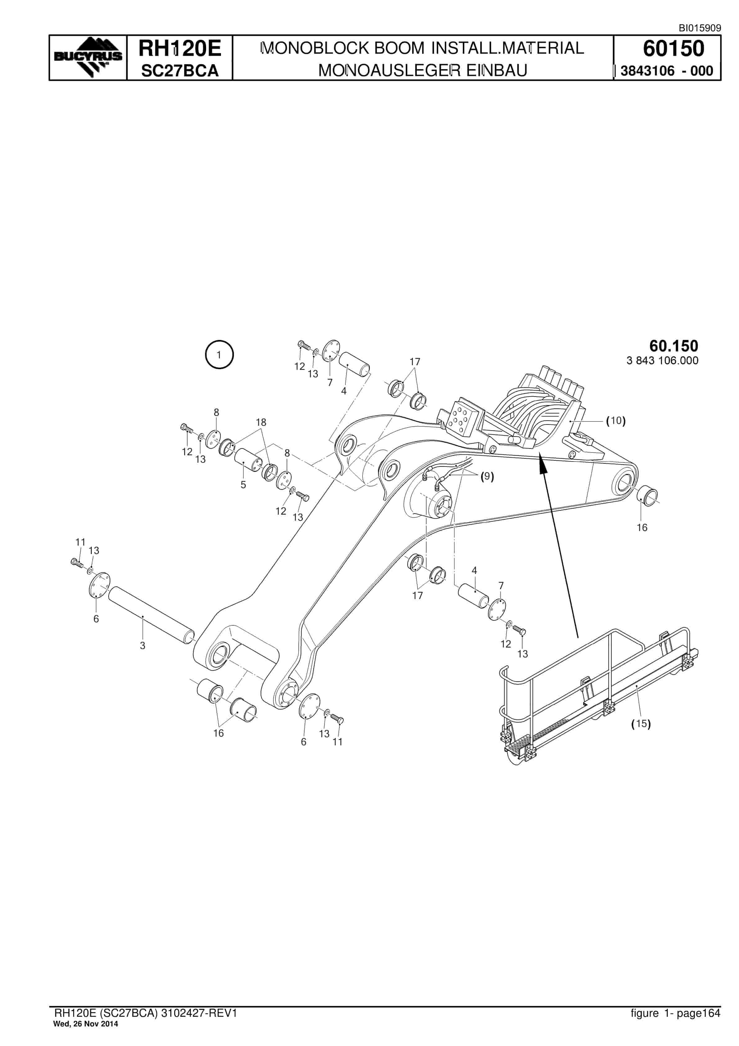Caterpillar RH120E Hydraulic Shovel Spare Parts Manual BI015909-4