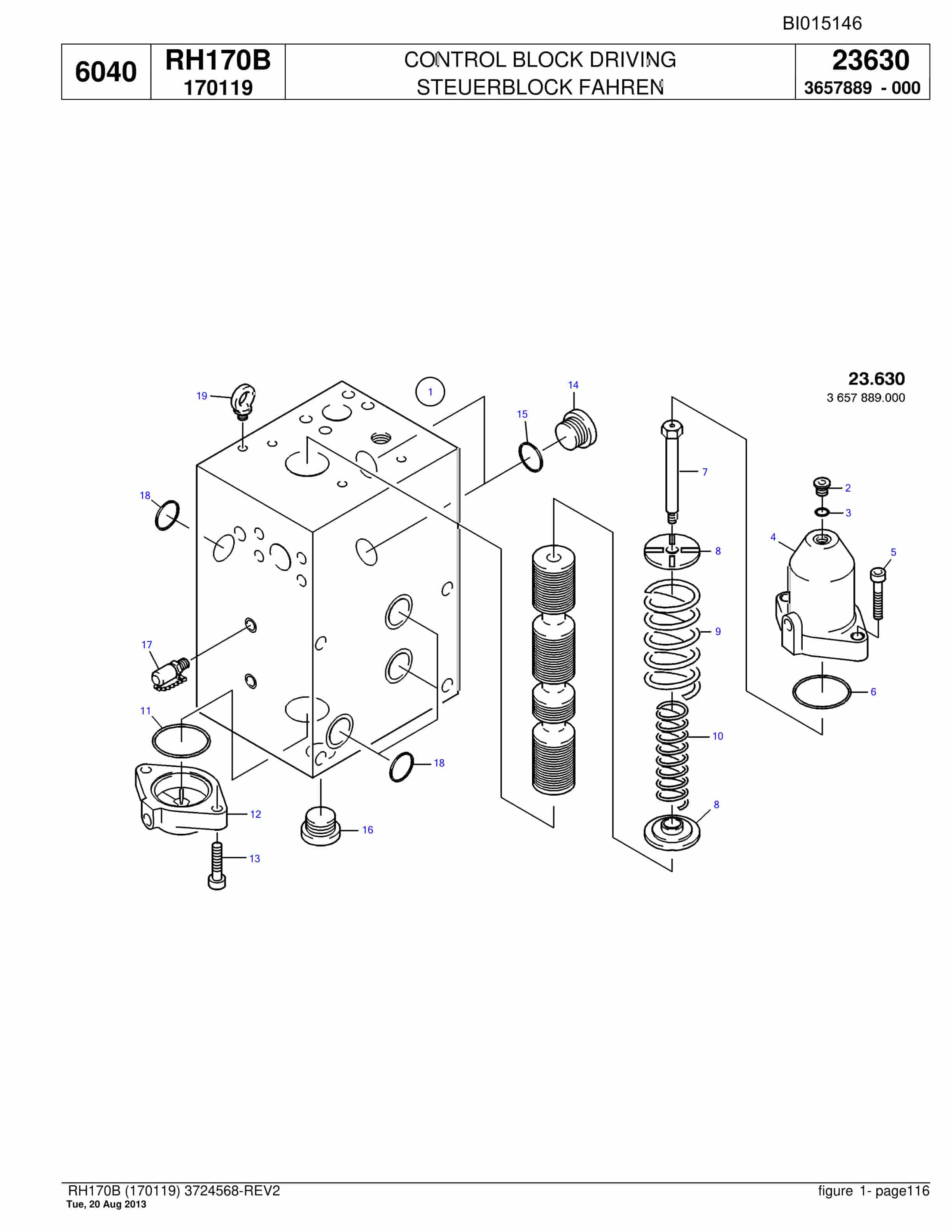 Caterpillar RH170B Hydraulic Excavator Parts Manual BI015146-3