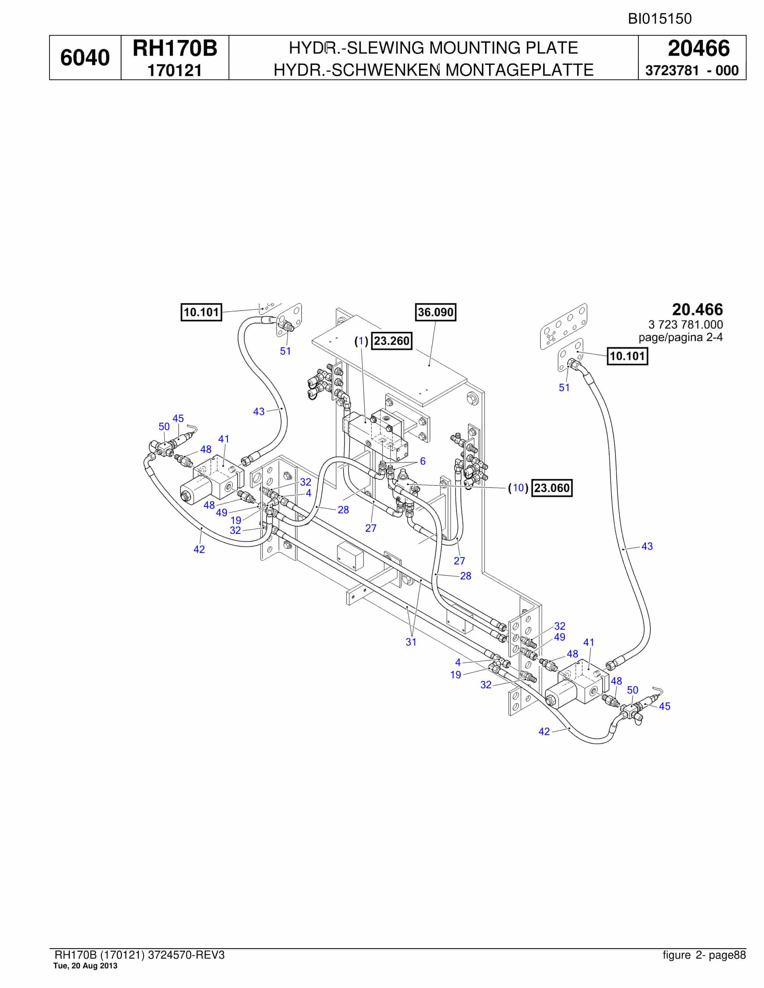 Caterpillar RH170B Hydraulic Excavator Parts Manual BI015150-2