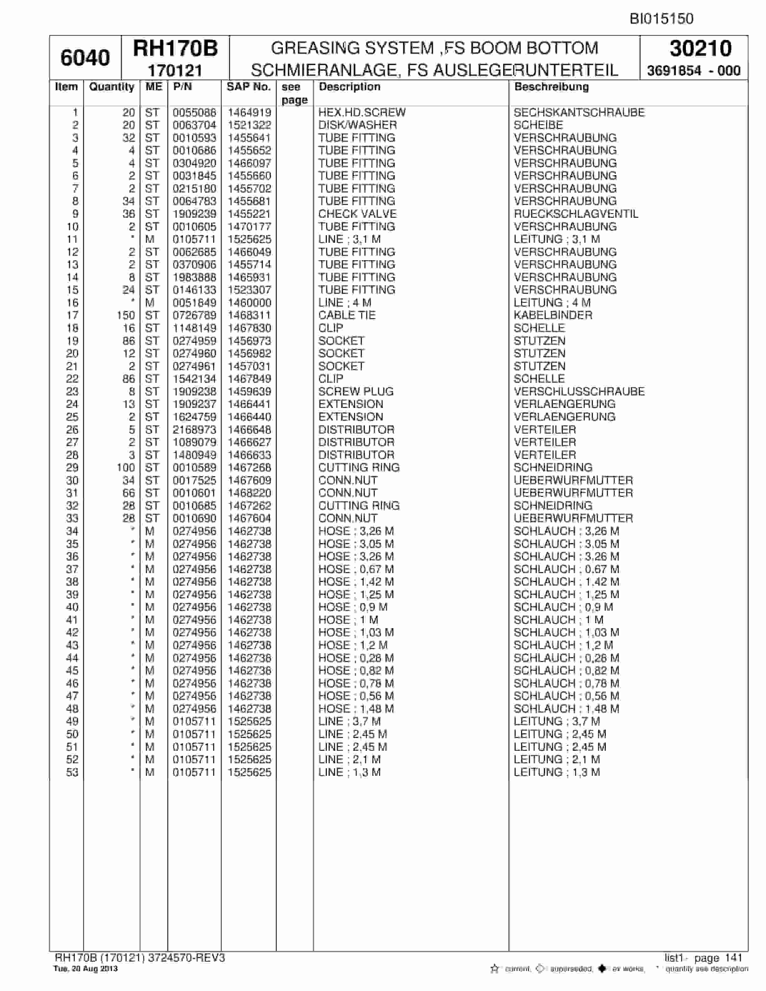 Caterpillar RH170B Hydraulic Excavator Parts Manual BI015150-4