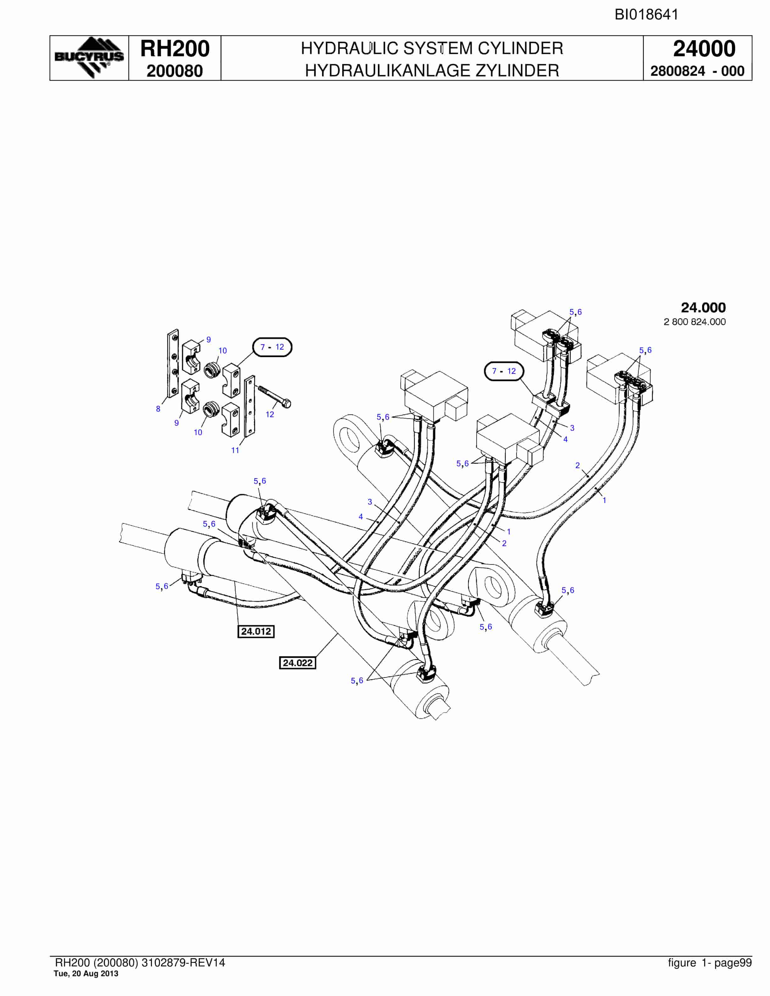 Caterpillar RH200 Hydraulic Excavator Parts Manual BI018641-3