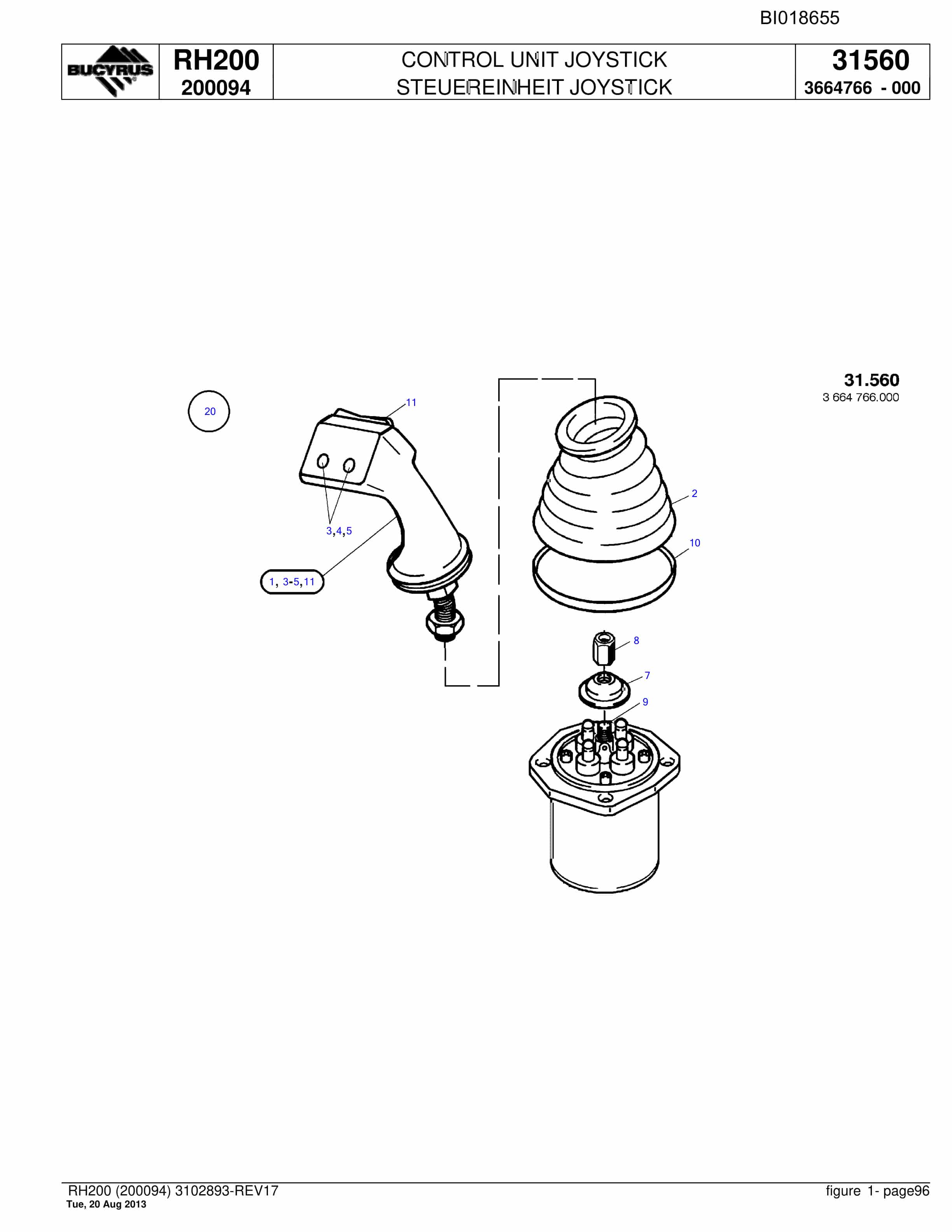 Caterpillar RH200 Hydraulic Excavator Parts Manual BI018655-4