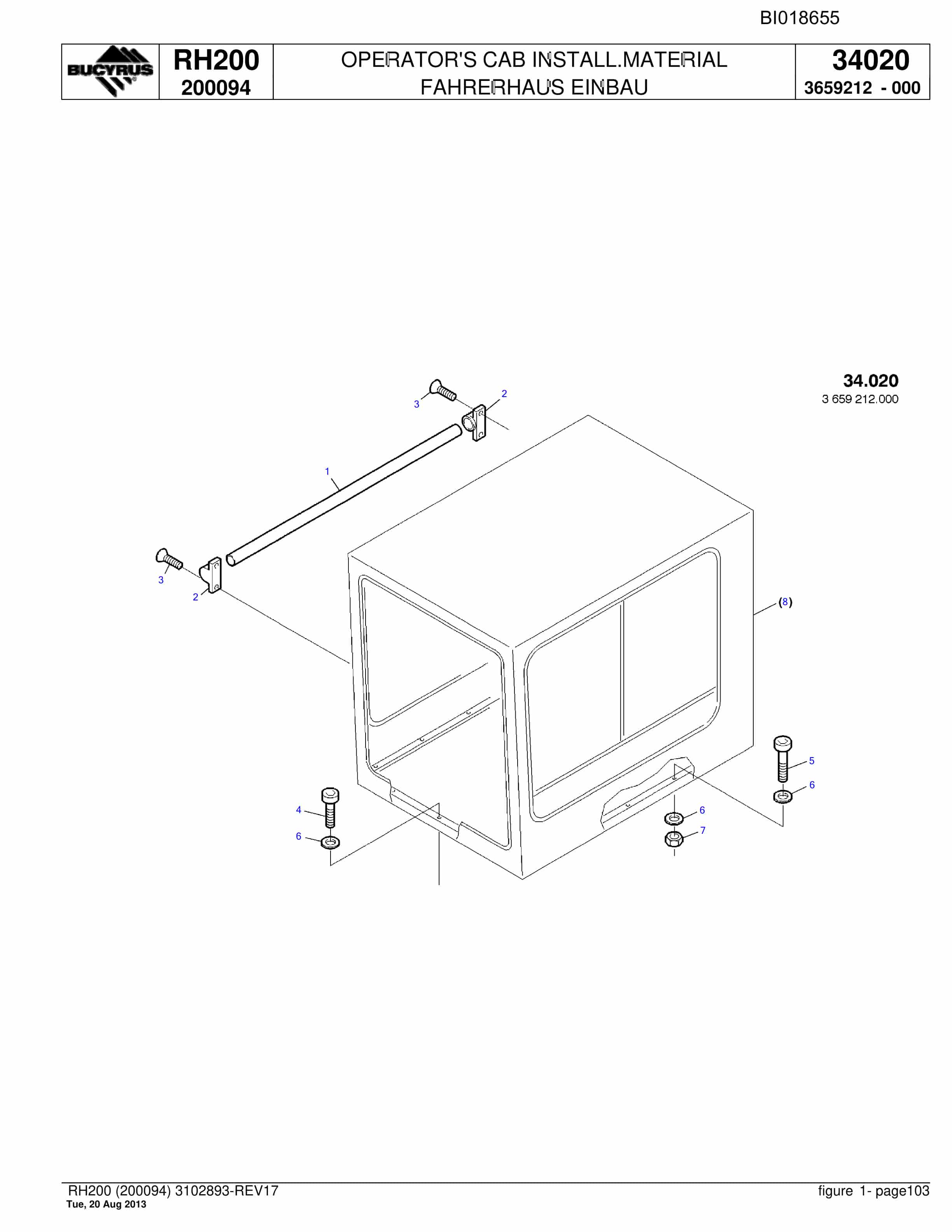 Caterpillar RH200 Hydraulic Excavator Parts Manual BI018655-5