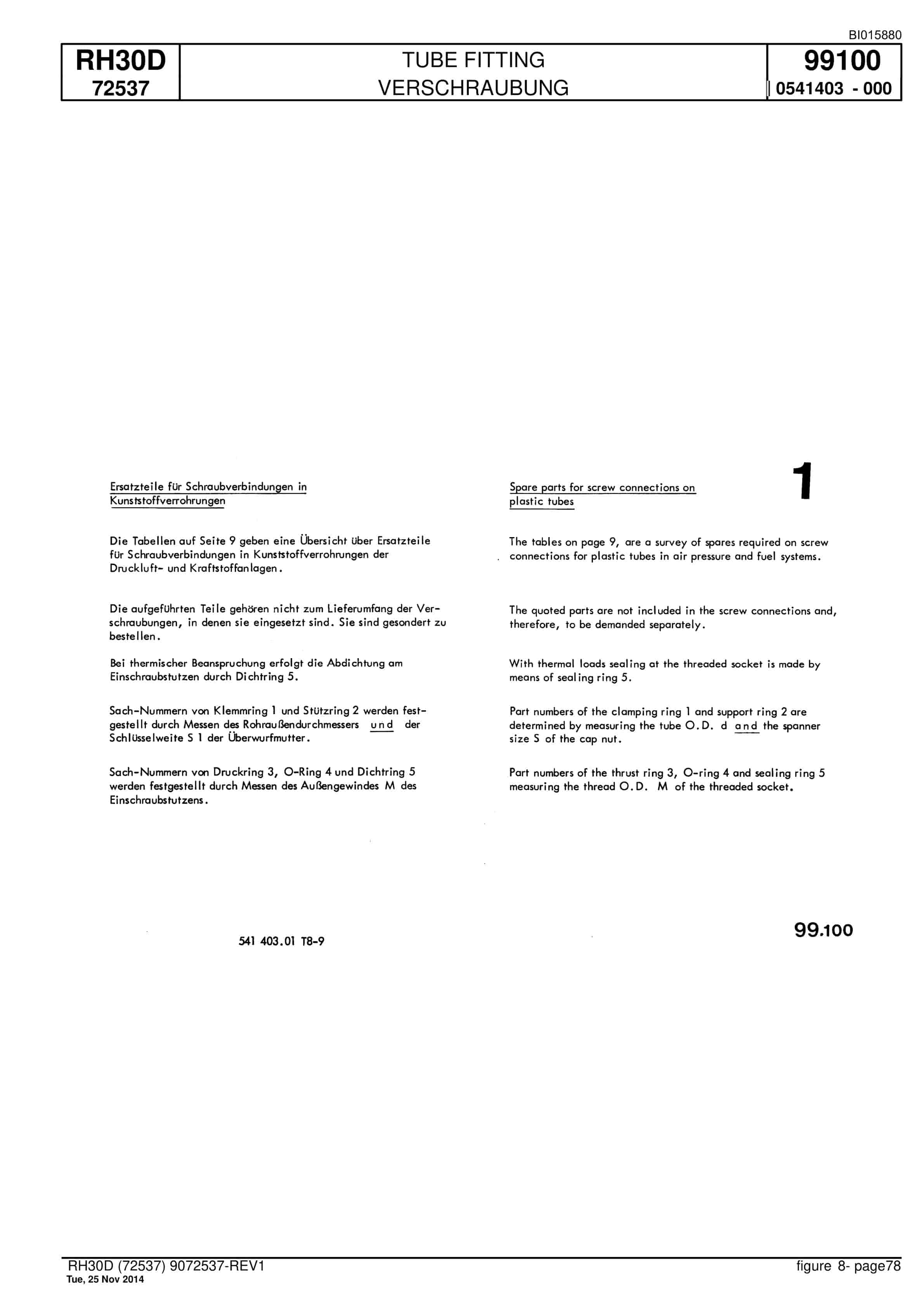 Caterpillar RH30D Hydraulic Shovel Spare Parts Manual BI015880-5