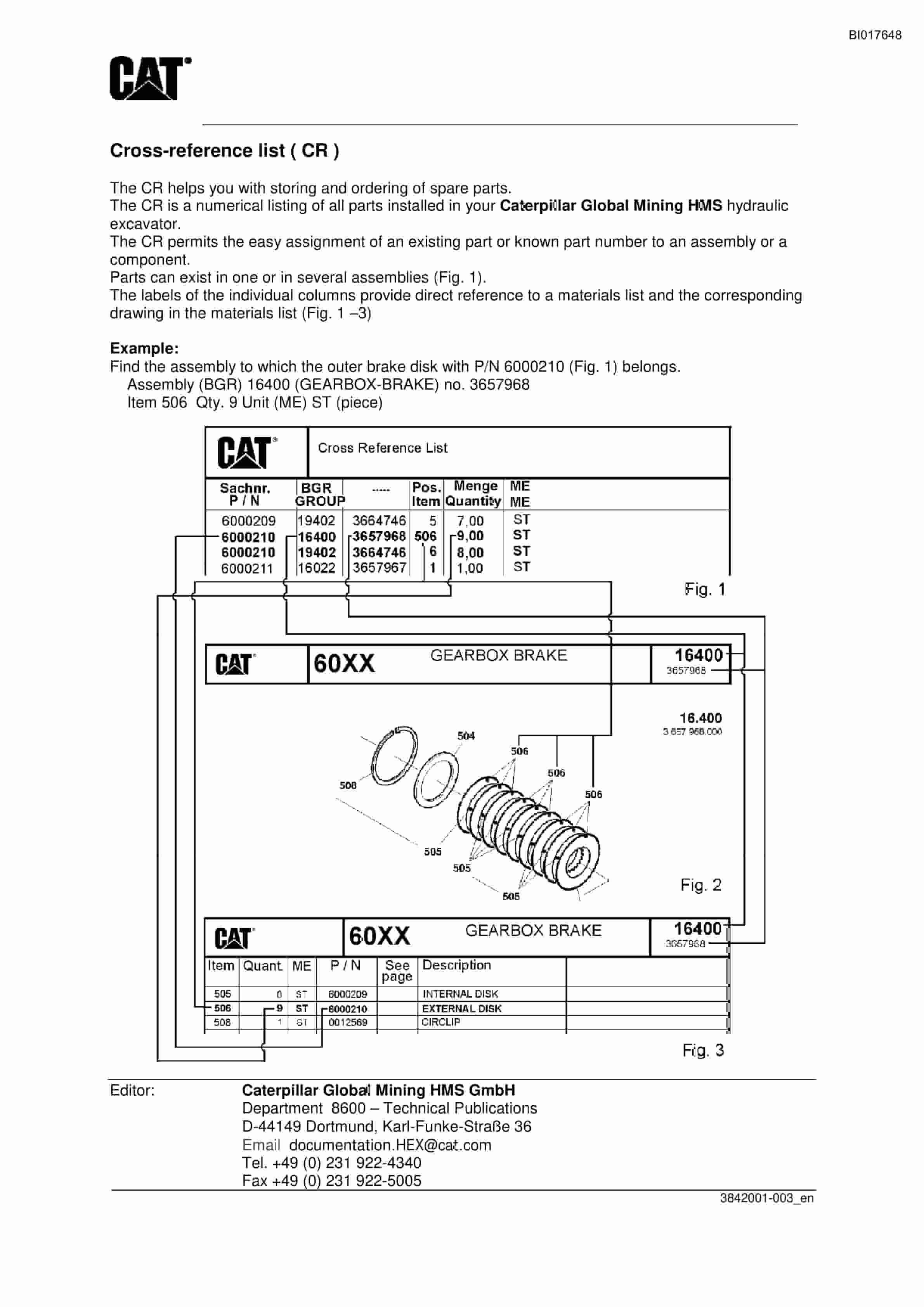 Caterpillar RH30D Hydraulic Shovel Spare Parts Manual BI017648-5