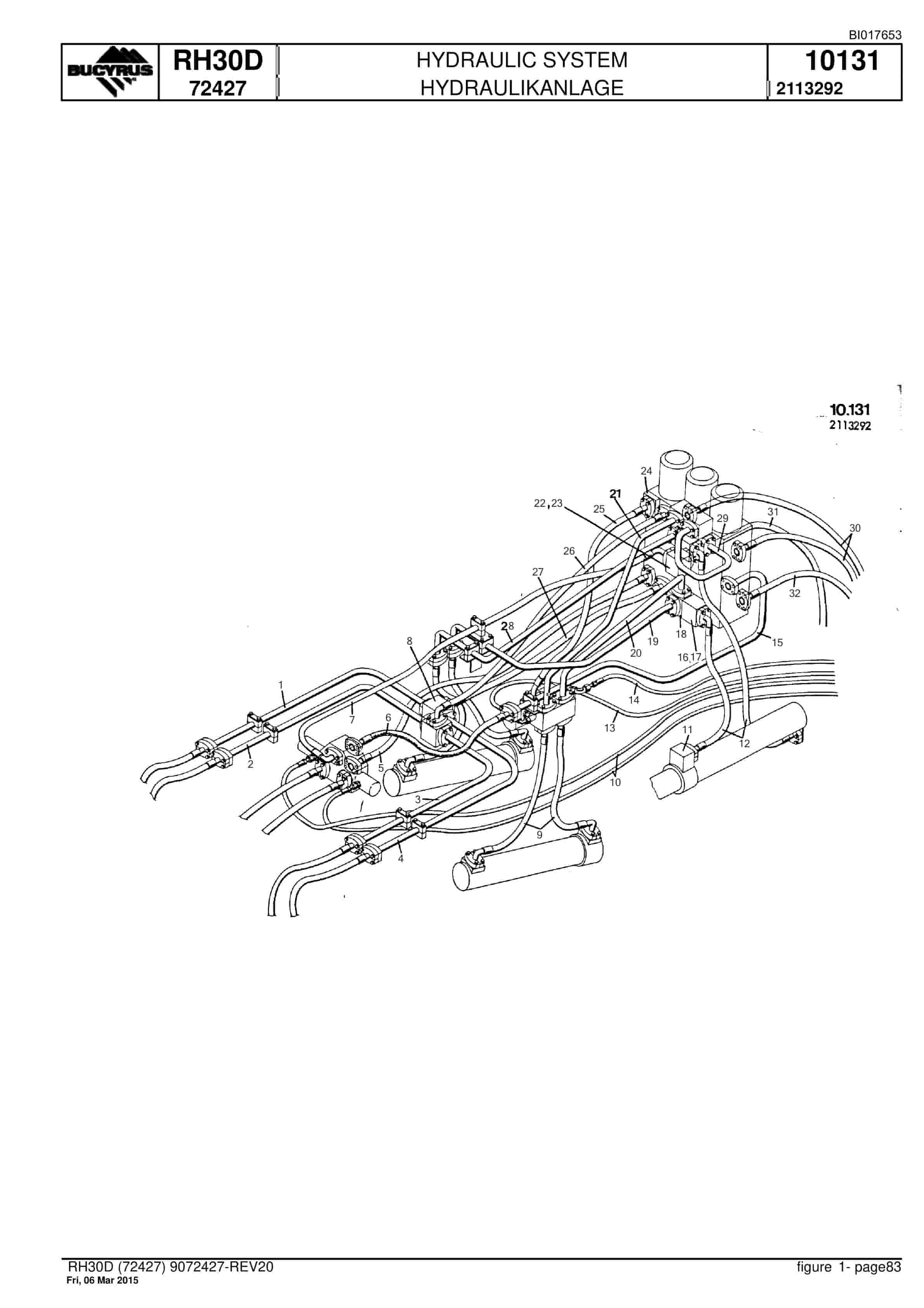 Caterpillar RH30D Hydraulic Shovel Spare Parts Manual BI017653-3