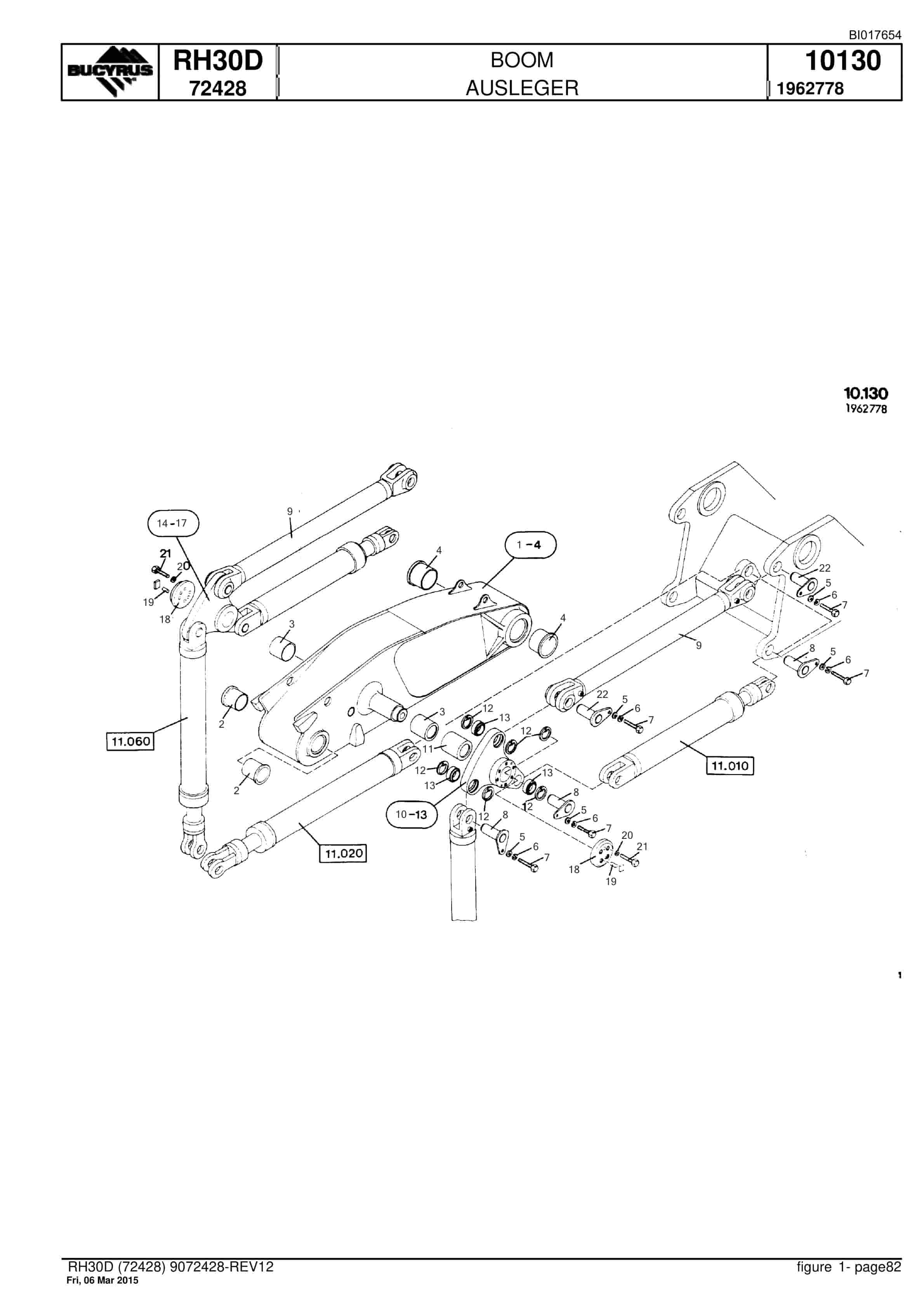 Caterpillar RH30D Hydraulic Shovel Spare Parts Manual BI017654-3