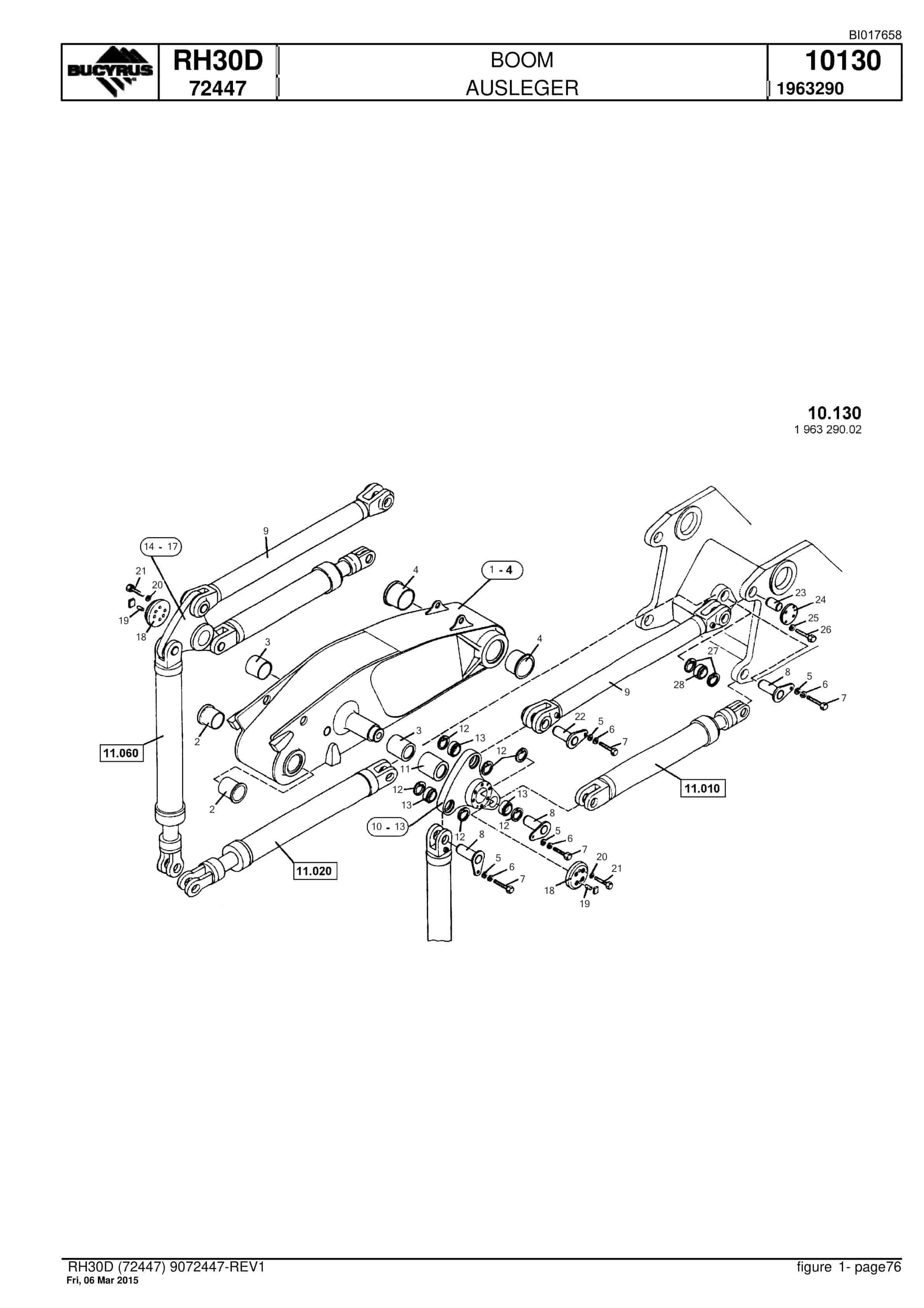 Caterpillar RH30D Hydraulic Shovel Spare Parts Manual BI017658-3