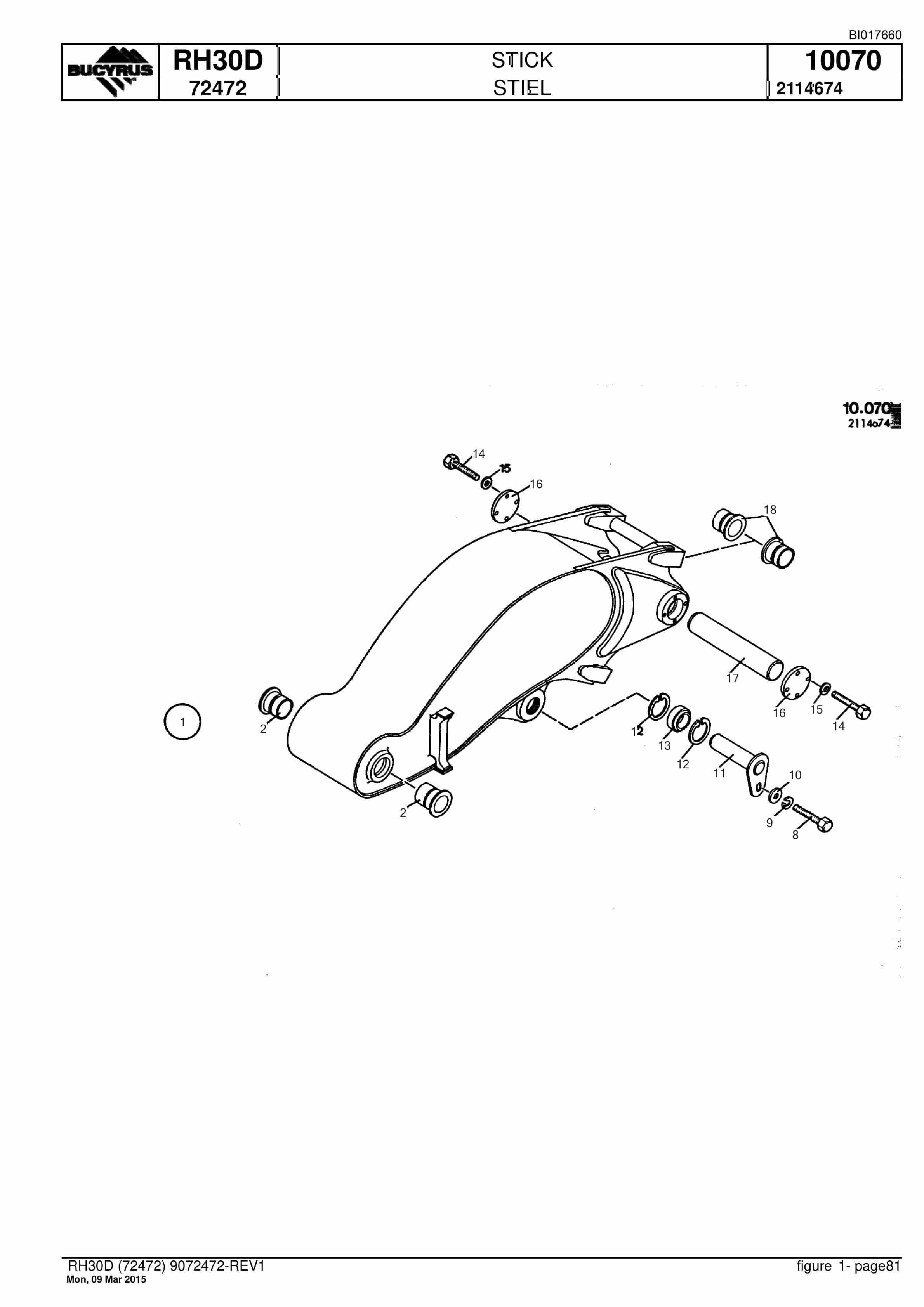 Caterpillar RH30D Hydraulic Shovel Spare Parts Manual BI017660-3