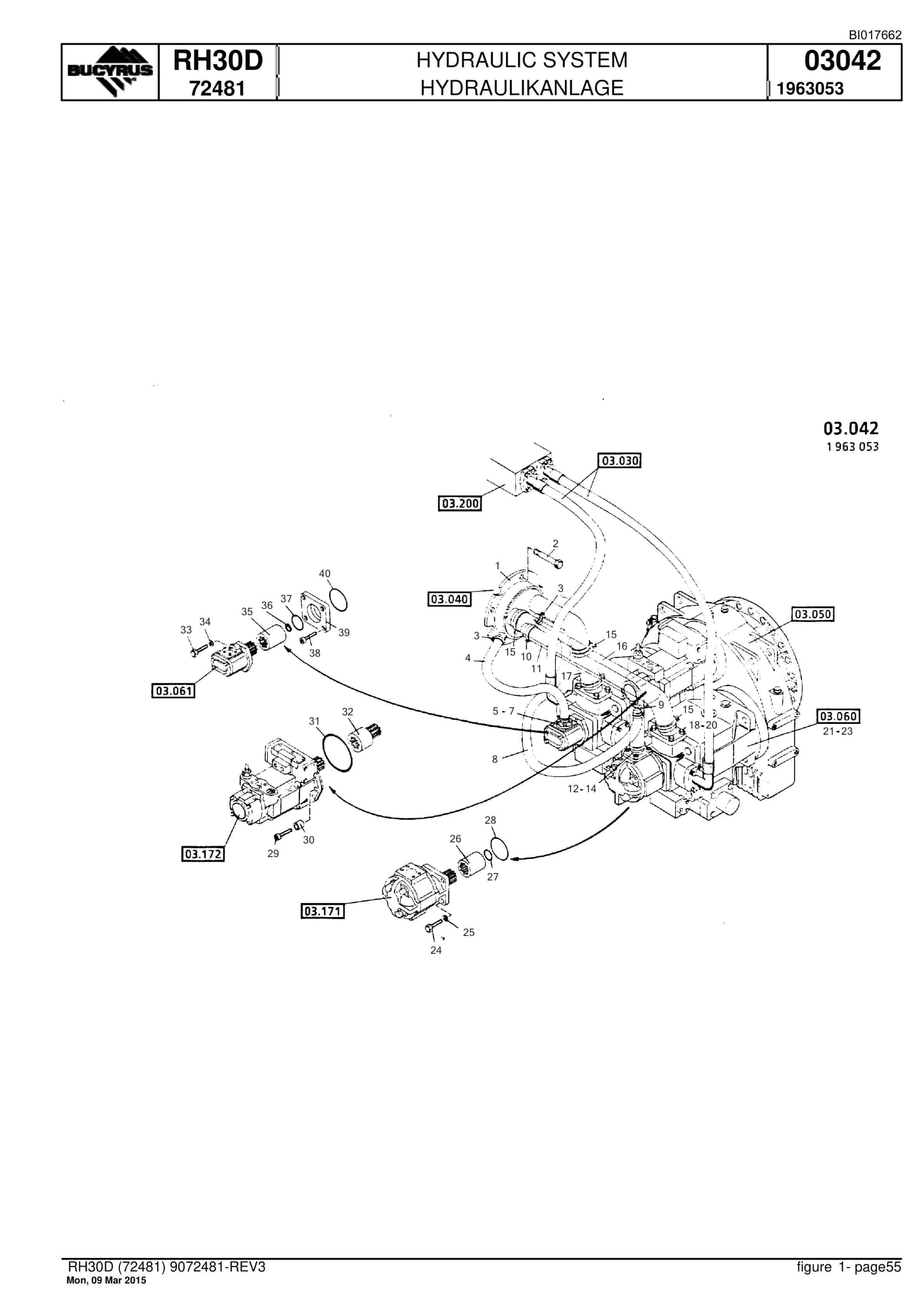Caterpillar RH30D Hydraulic Shovel Spare Parts Manual BI017662-2