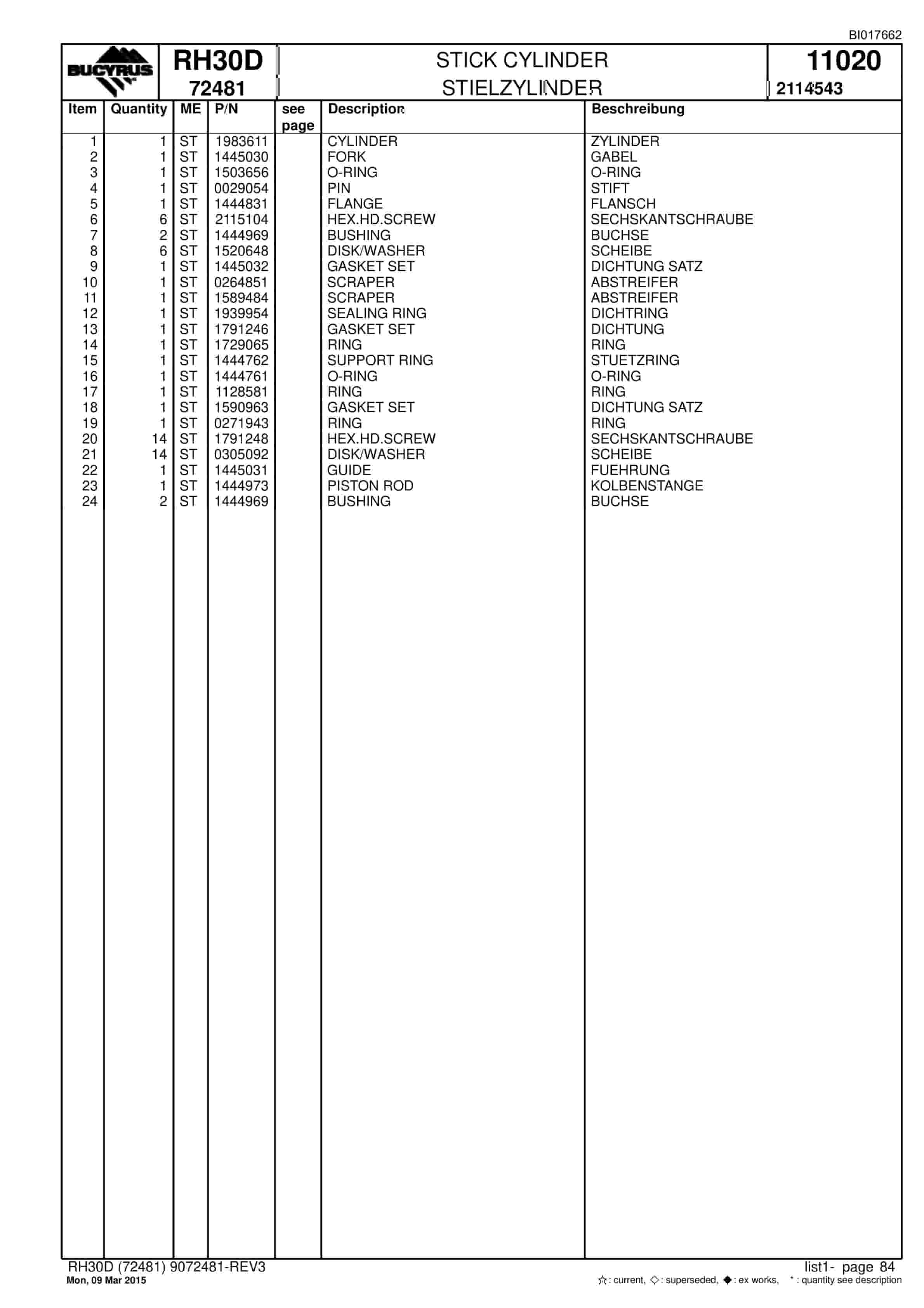 Caterpillar RH30D Hydraulic Shovel Spare Parts Manual BI017662-4
