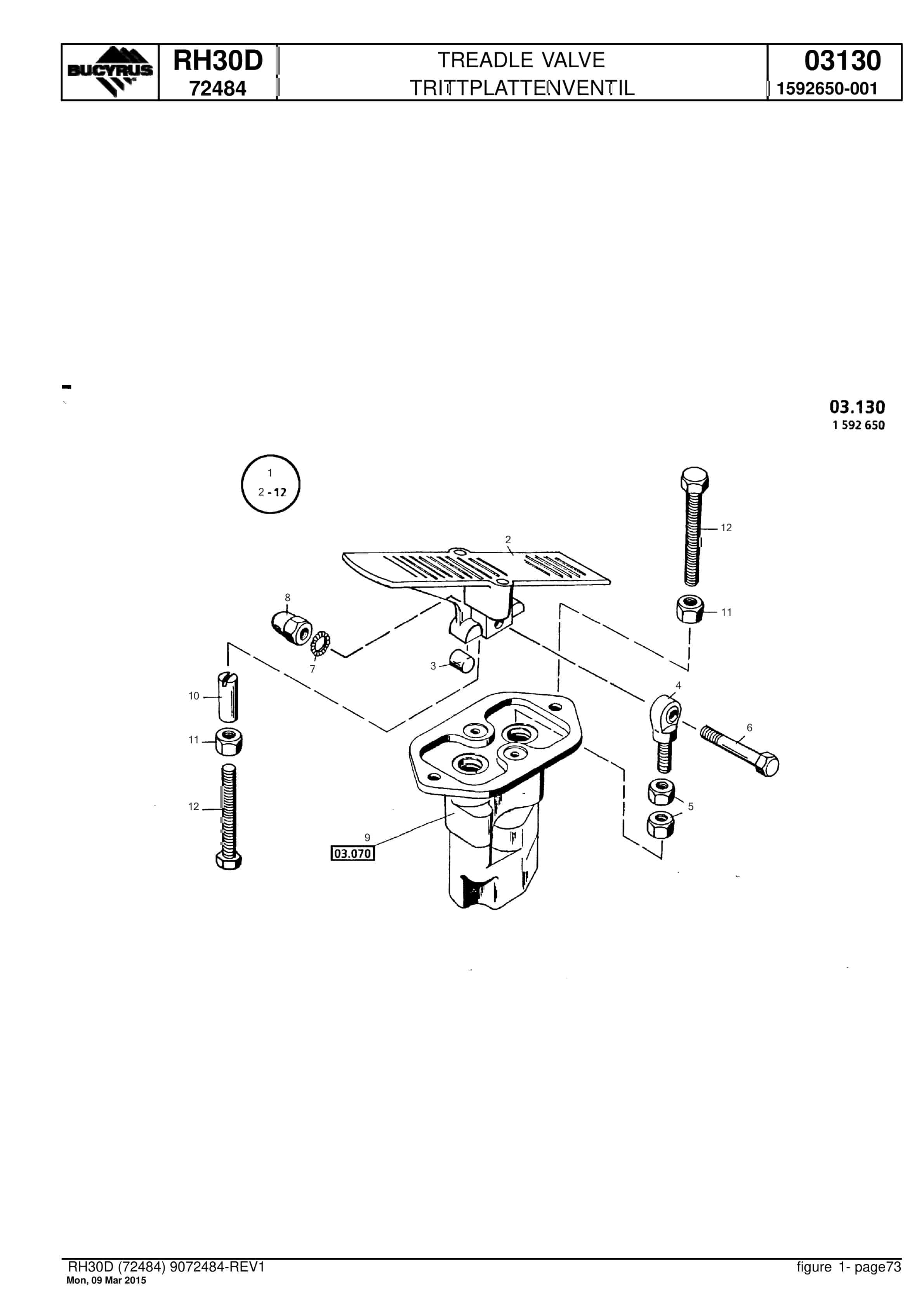 Caterpillar RH30D Hydraulic Shovel Spare Parts Manual BI017664-2