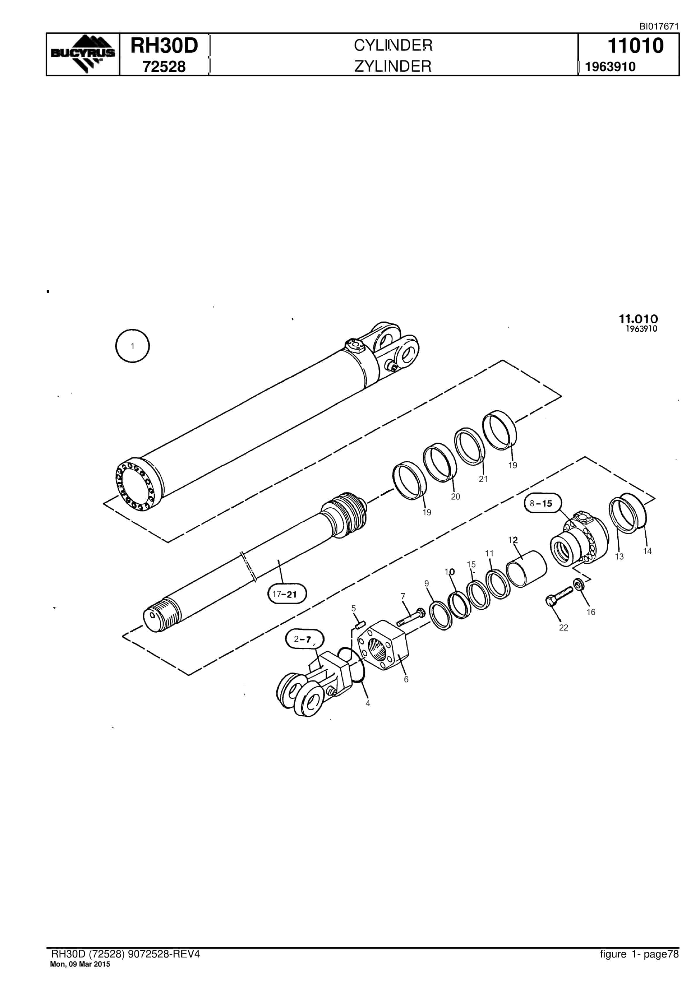 Caterpillar RH30D Hydraulic Shovel Spare Parts Manual BI017671-3