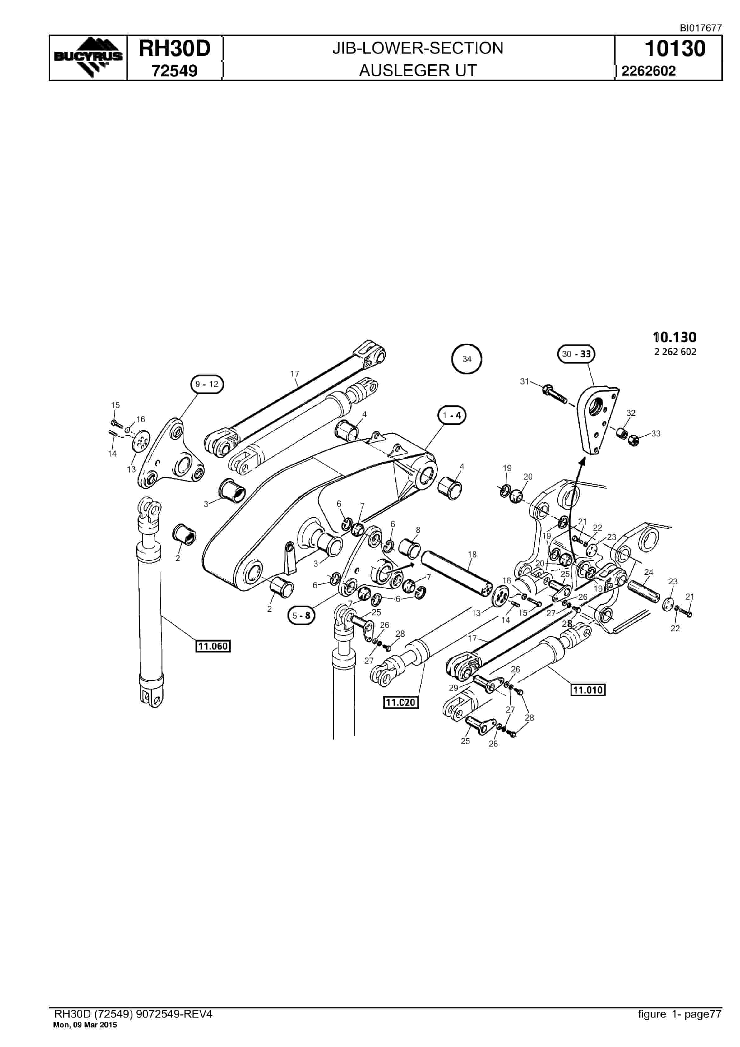 Caterpillar RH30D Hydraulic Shovel Spare Parts Manual BI017677-3