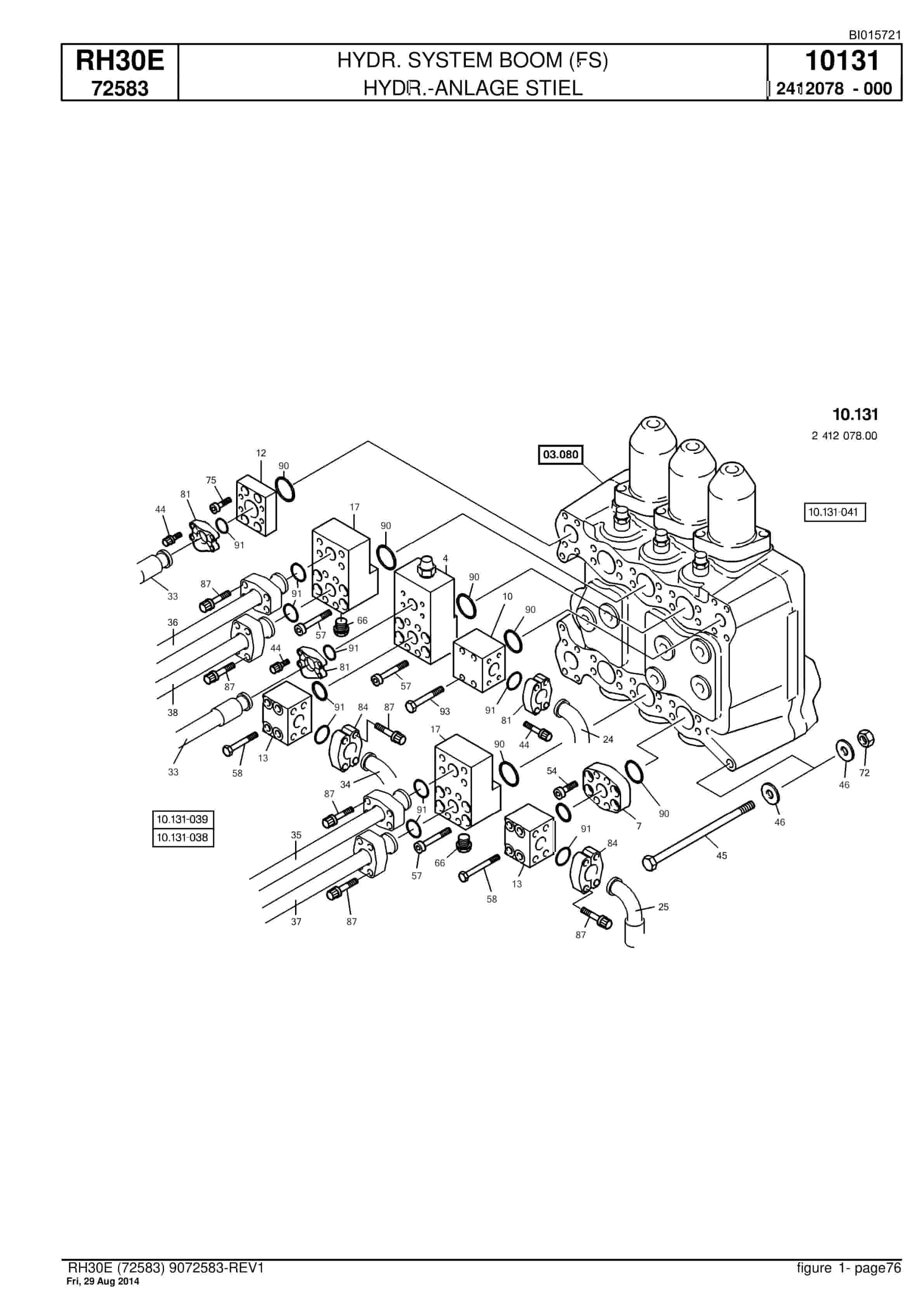 Caterpillar RH30E Hydraulic Shovel Spare Parts Manual BI015721-3