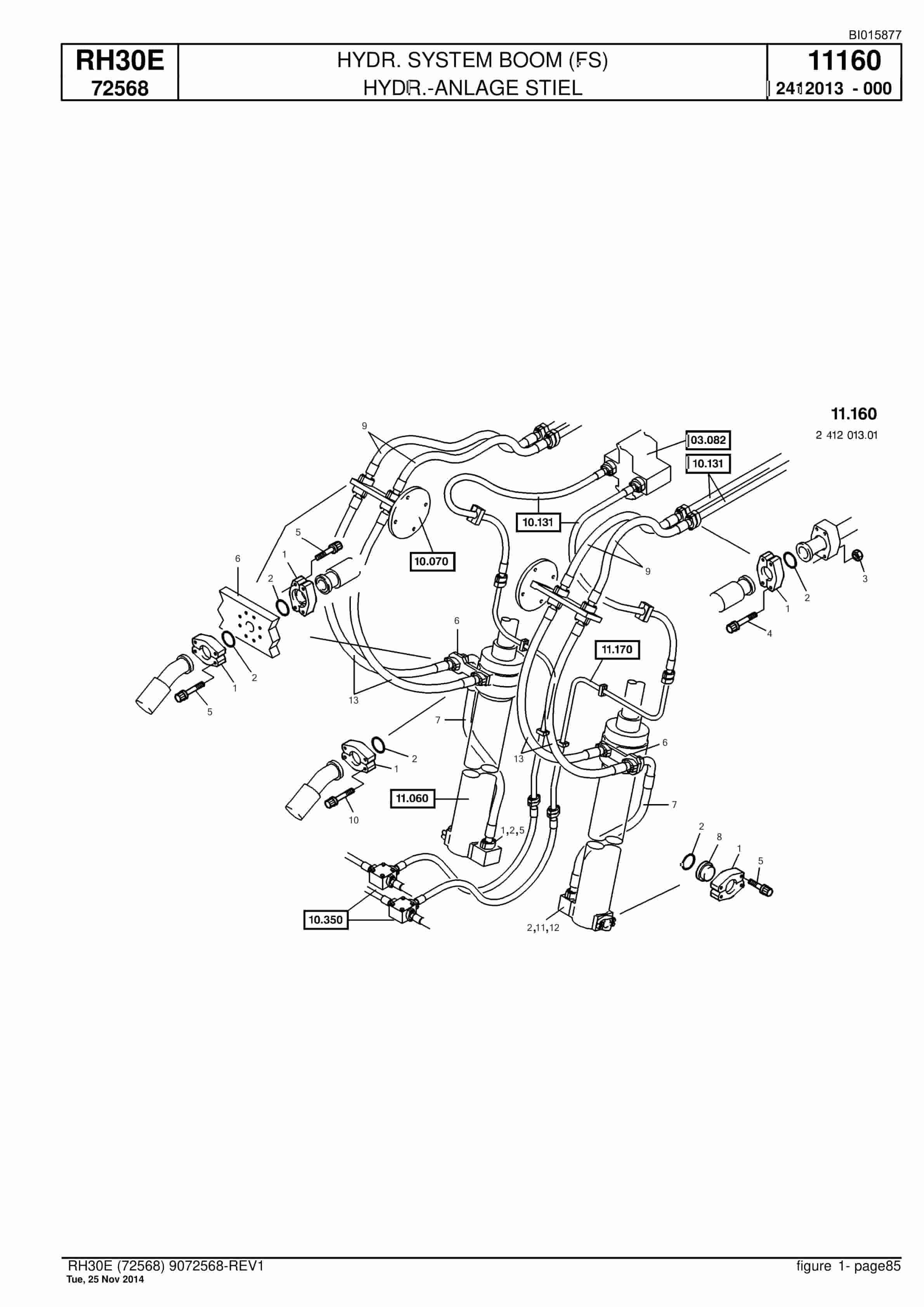 Caterpillar RH30E Hydraulic Shovel Spare Parts Manual BI015877-4