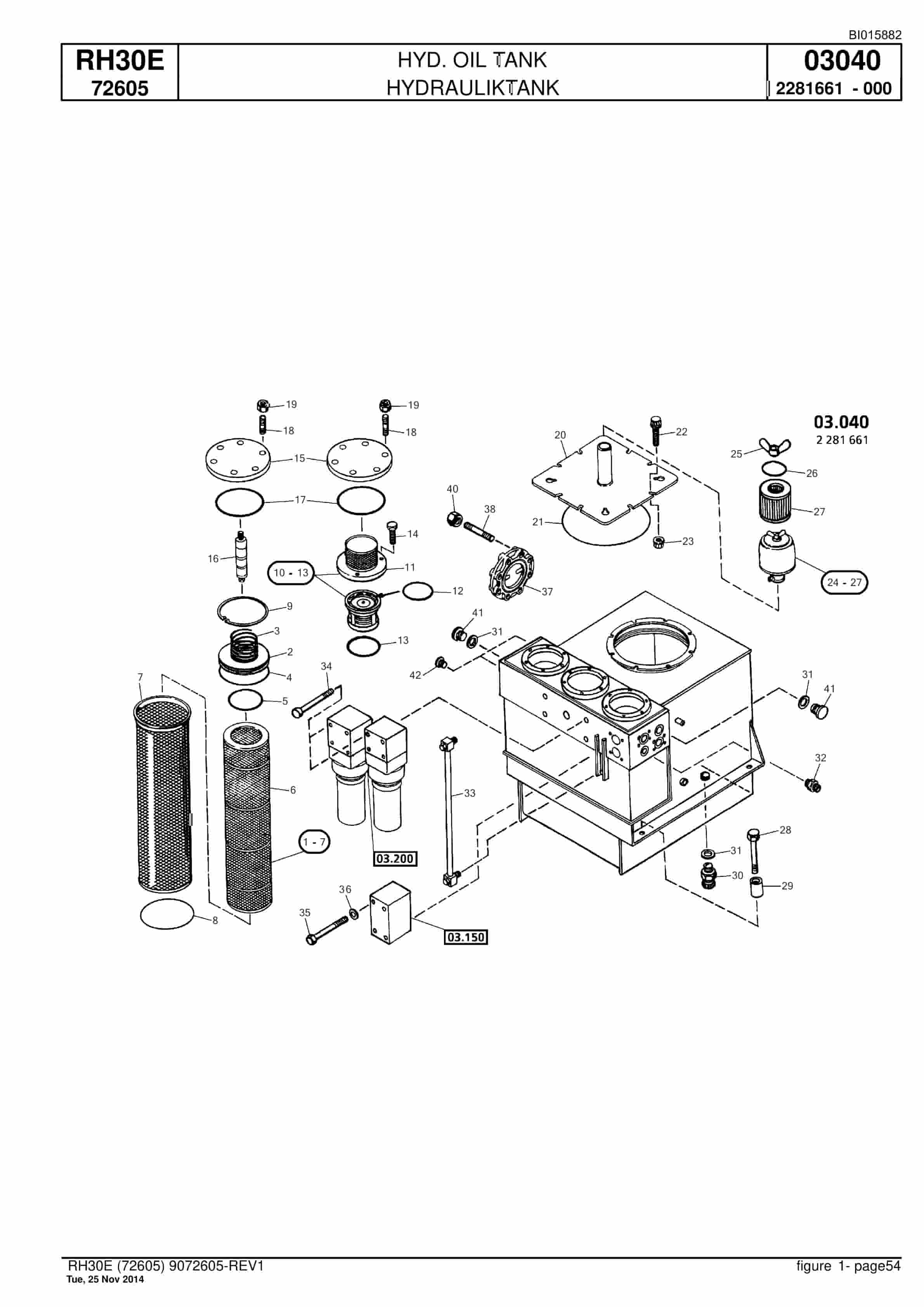 Caterpillar RH30E Hydraulic Shovel Spare Parts Manual BI015882-2