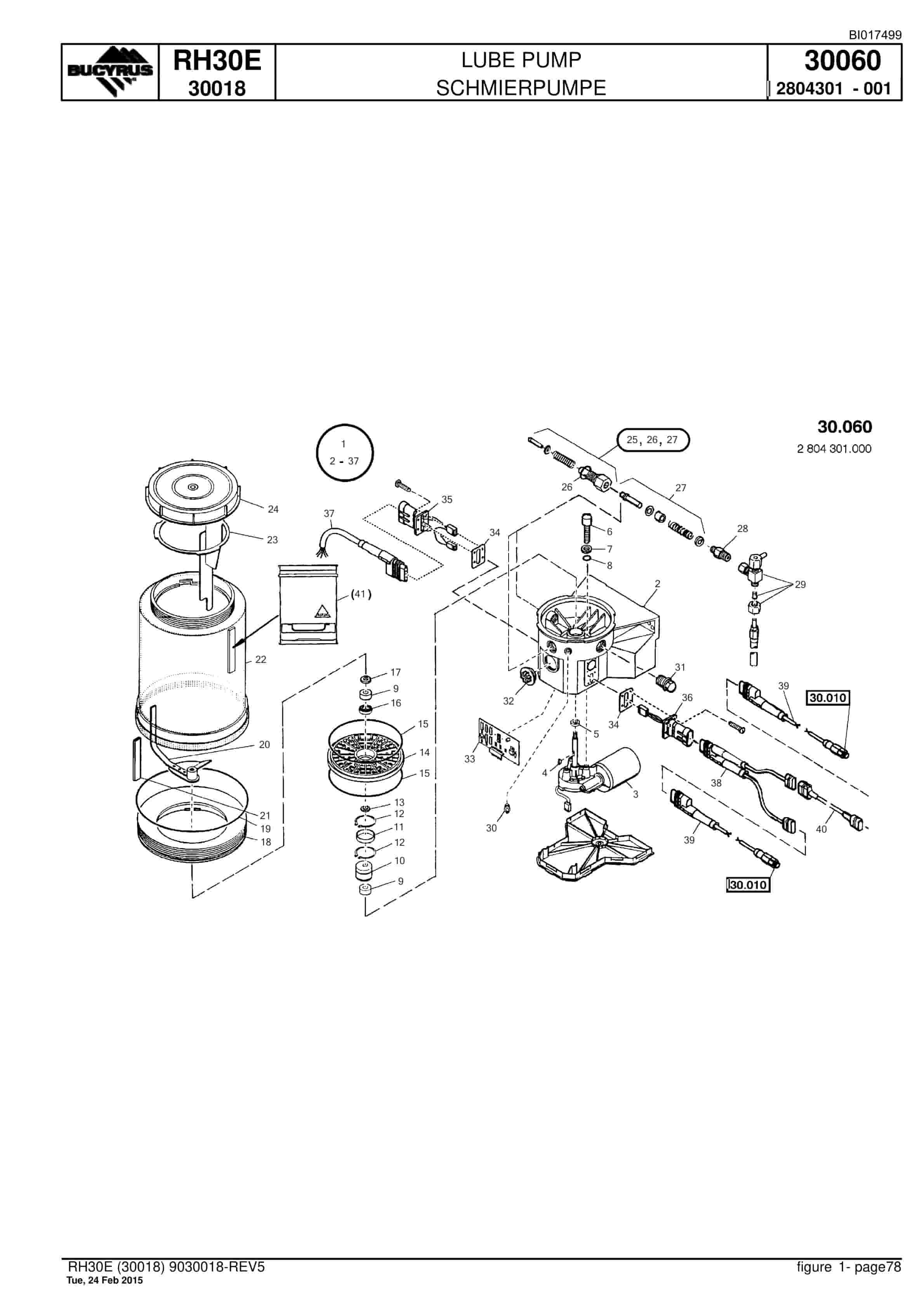 Caterpillar RH30E Hydraulic Shovel Spare Parts Manual BI017499-2