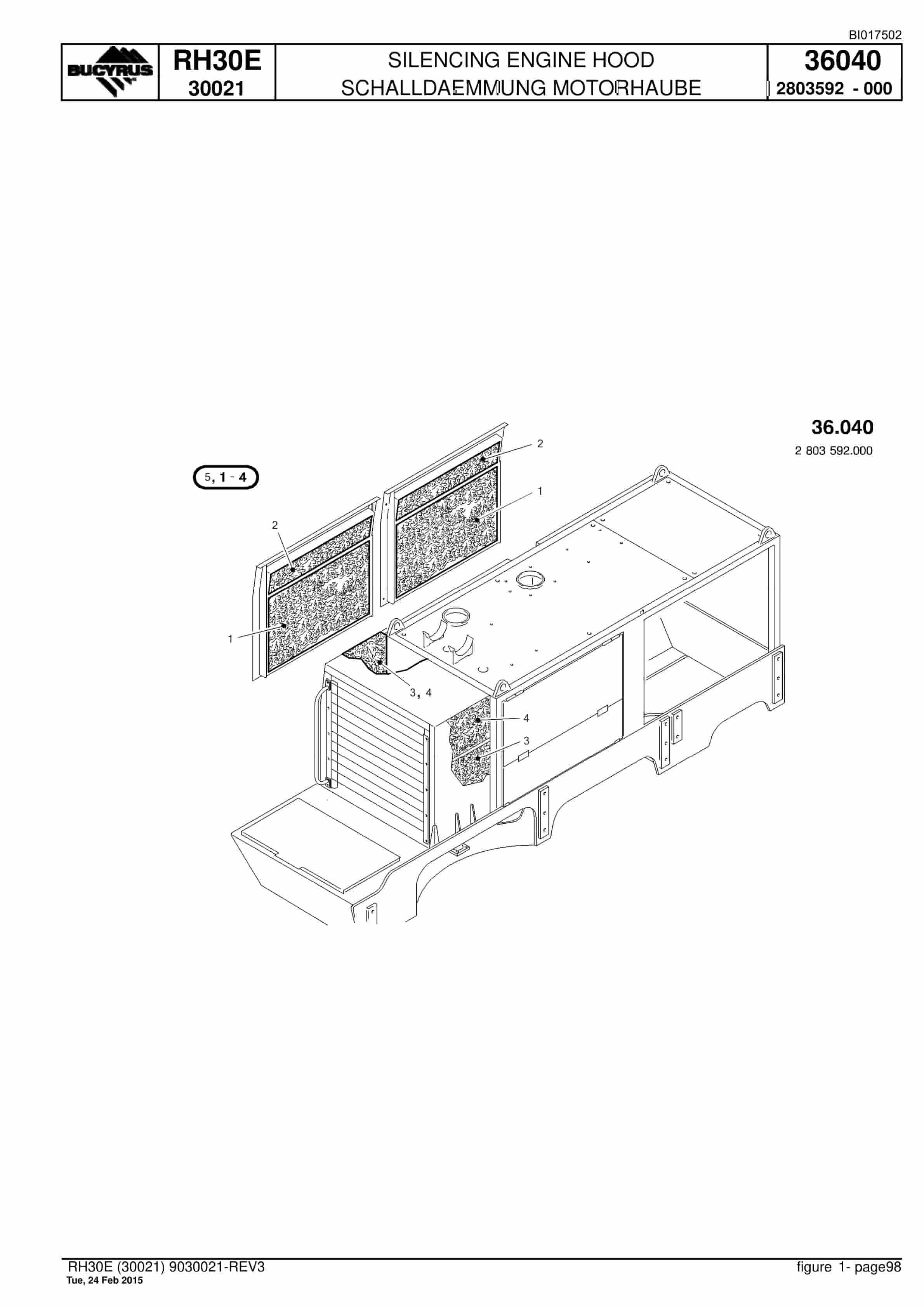 Caterpillar RH30E Hydraulic Shovel Spare Parts Manual BI017502-3