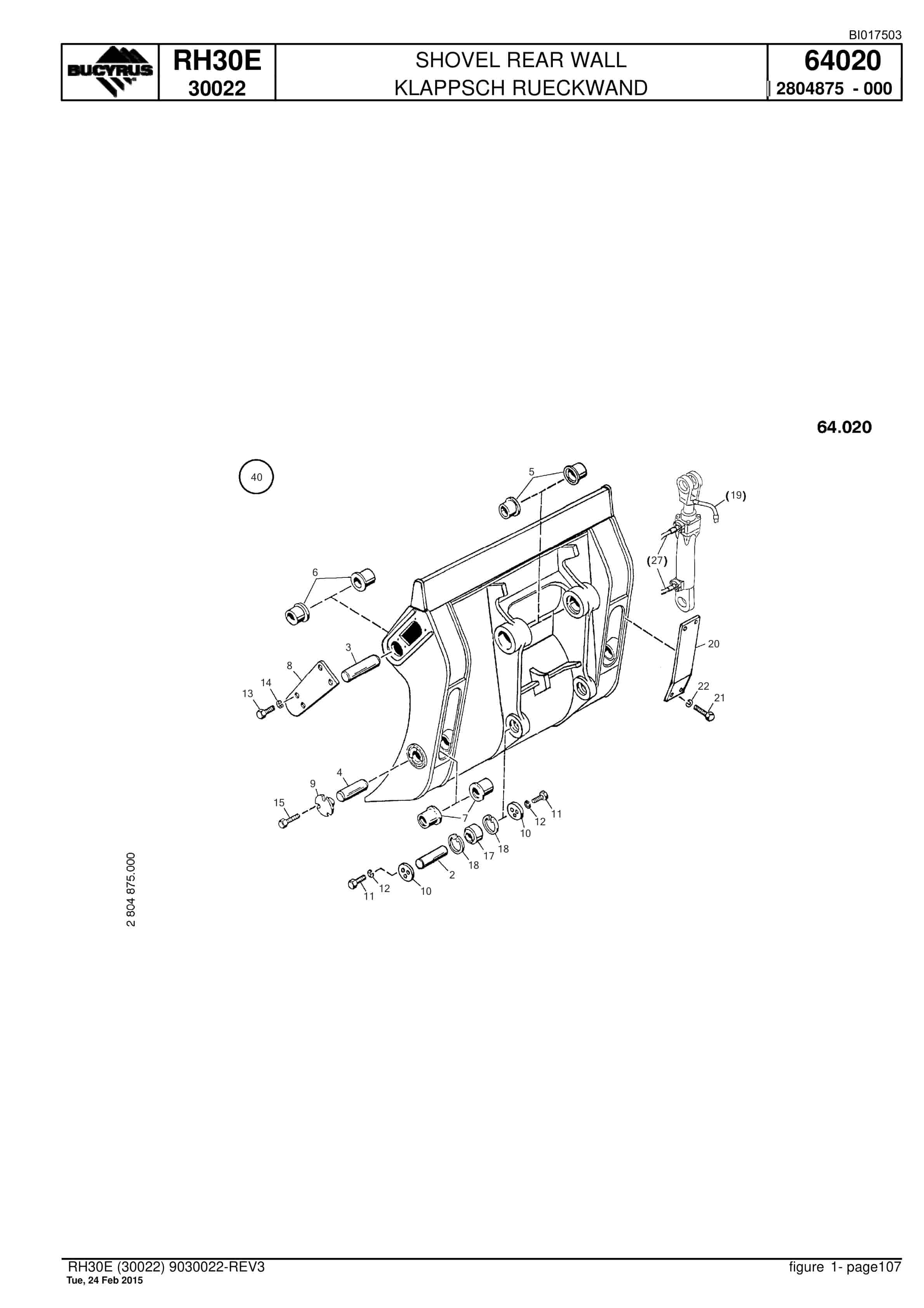 Caterpillar RH30E Hydraulic Shovel Spare Parts Manual BI017503-4