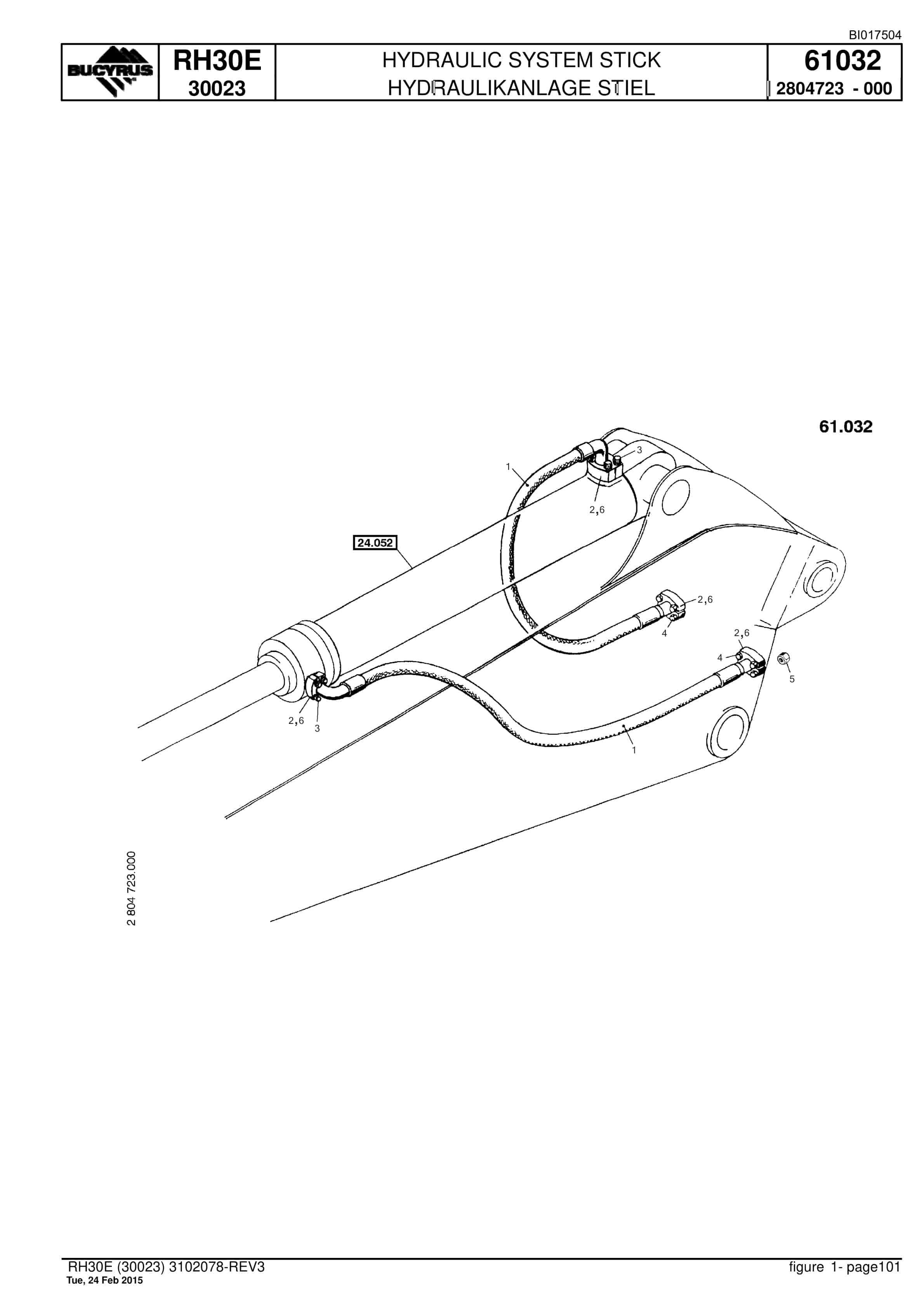 Caterpillar RH30E Hydraulic Shovel Spare Parts Manual BI017504-4