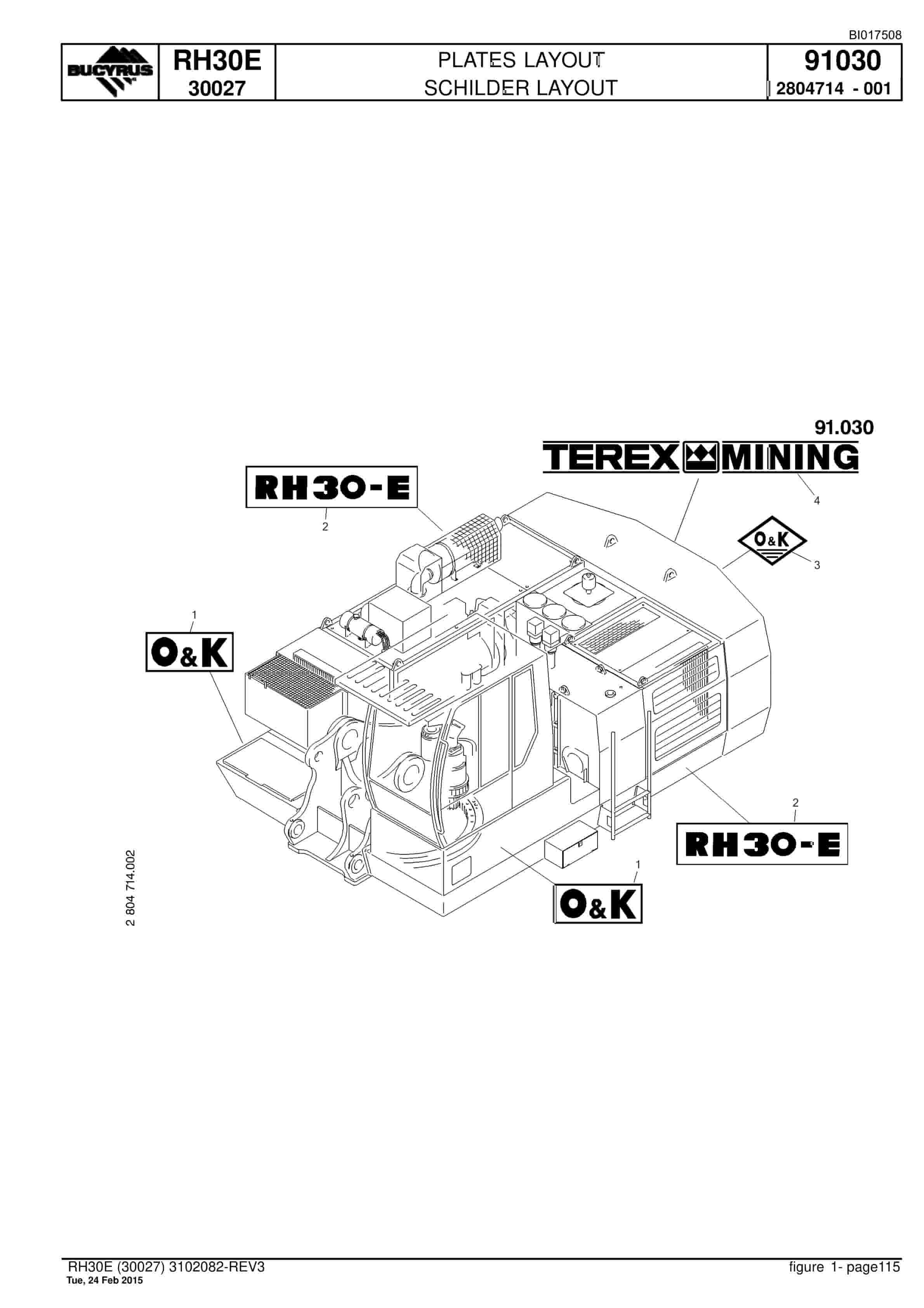 Caterpillar RH30E Hydraulic Shovel Spare Parts Manual BI017508-5