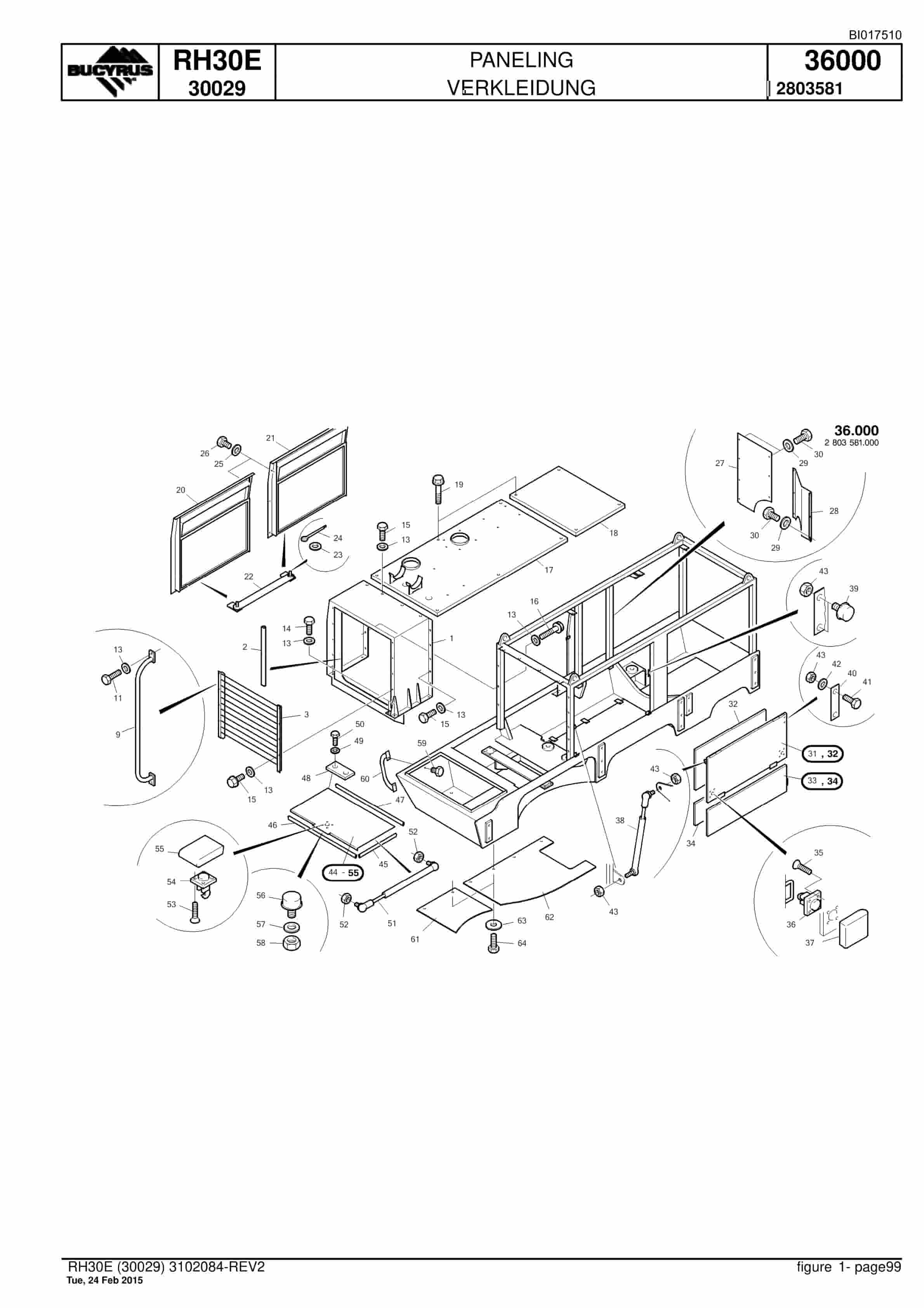 Caterpillar RH30E Hydraulic Shovel Spare Parts Manual BI017510-3