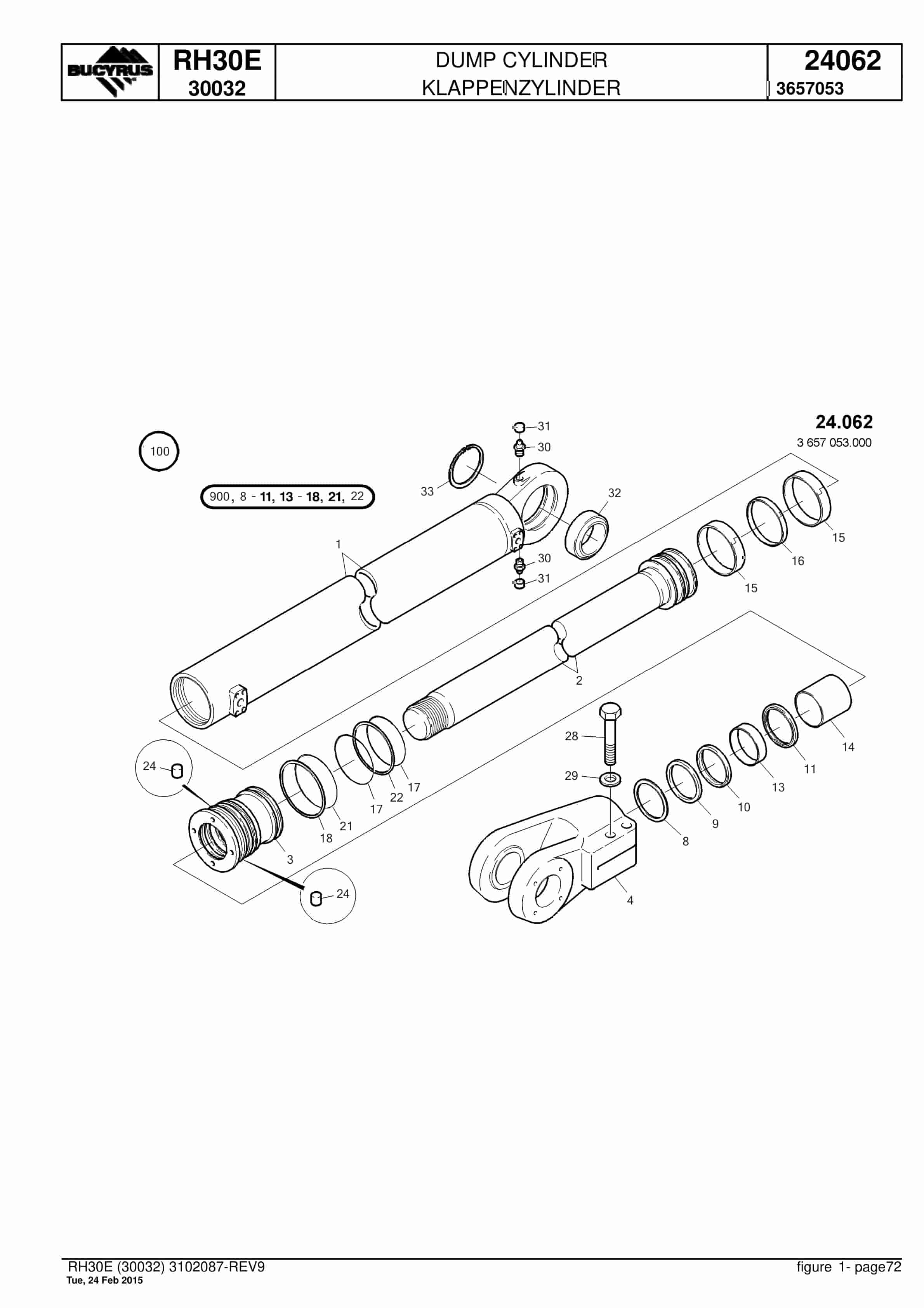 Caterpillar RH30E Hydraulic Shovel Spare Parts Manual BI017513-2
