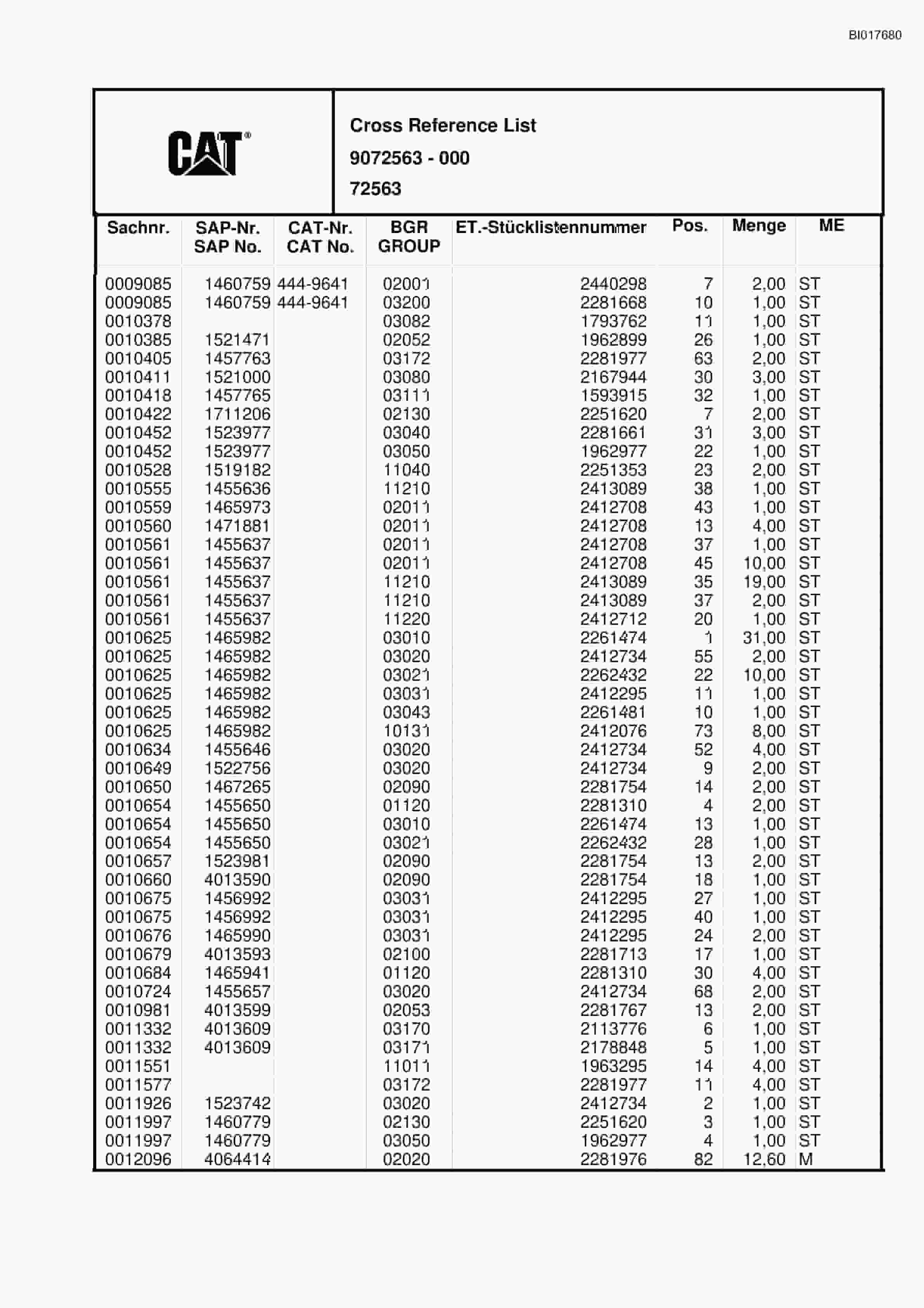 Caterpillar RH30E Hydraulic Shovel Spare Parts Manual BI017680-5