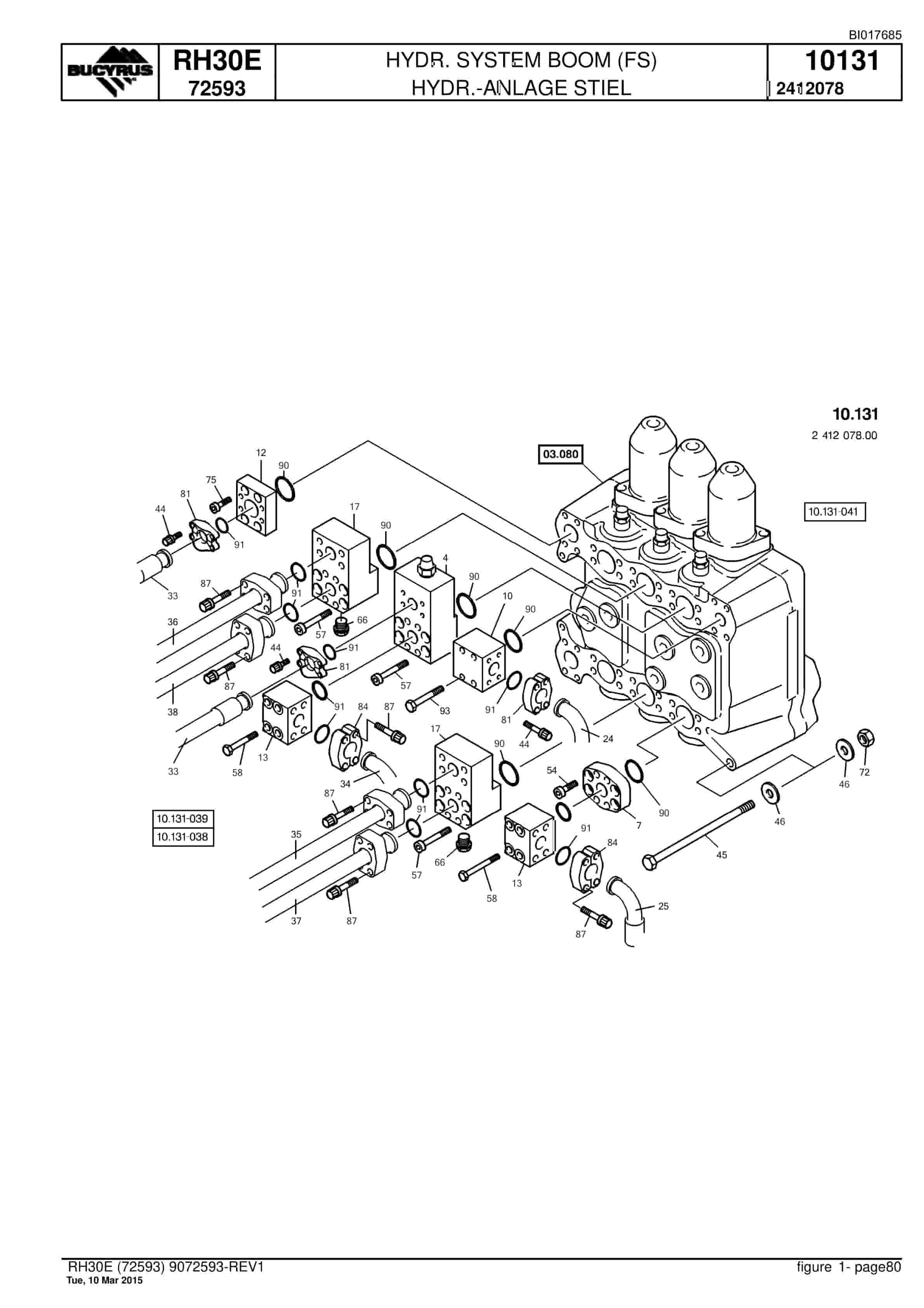 Caterpillar RH30E Hydraulic Shovel Spare Parts Manual BI017685-3