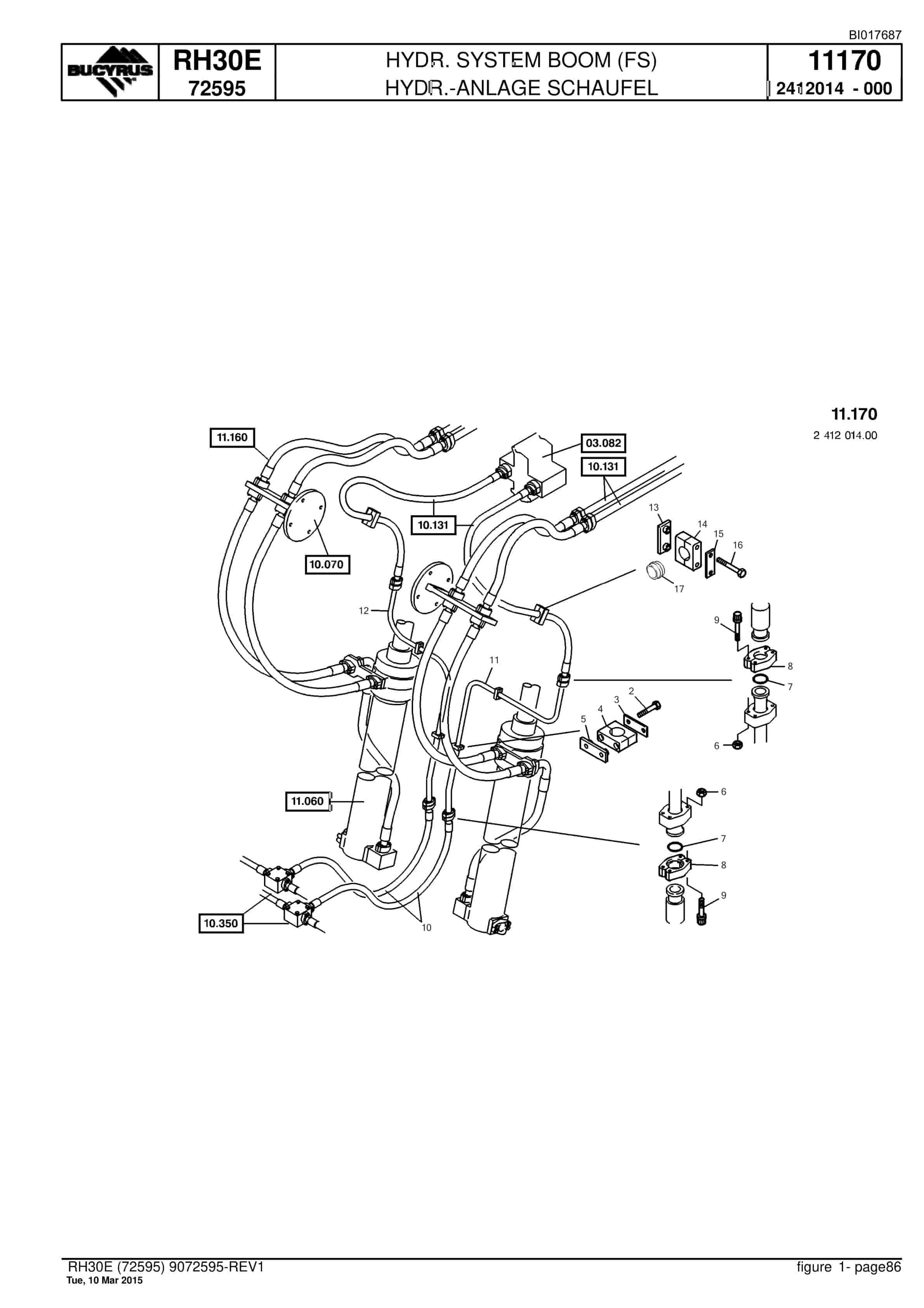 Caterpillar RH30E Hydraulic Shovel Spare Parts Manual BI017687-4
