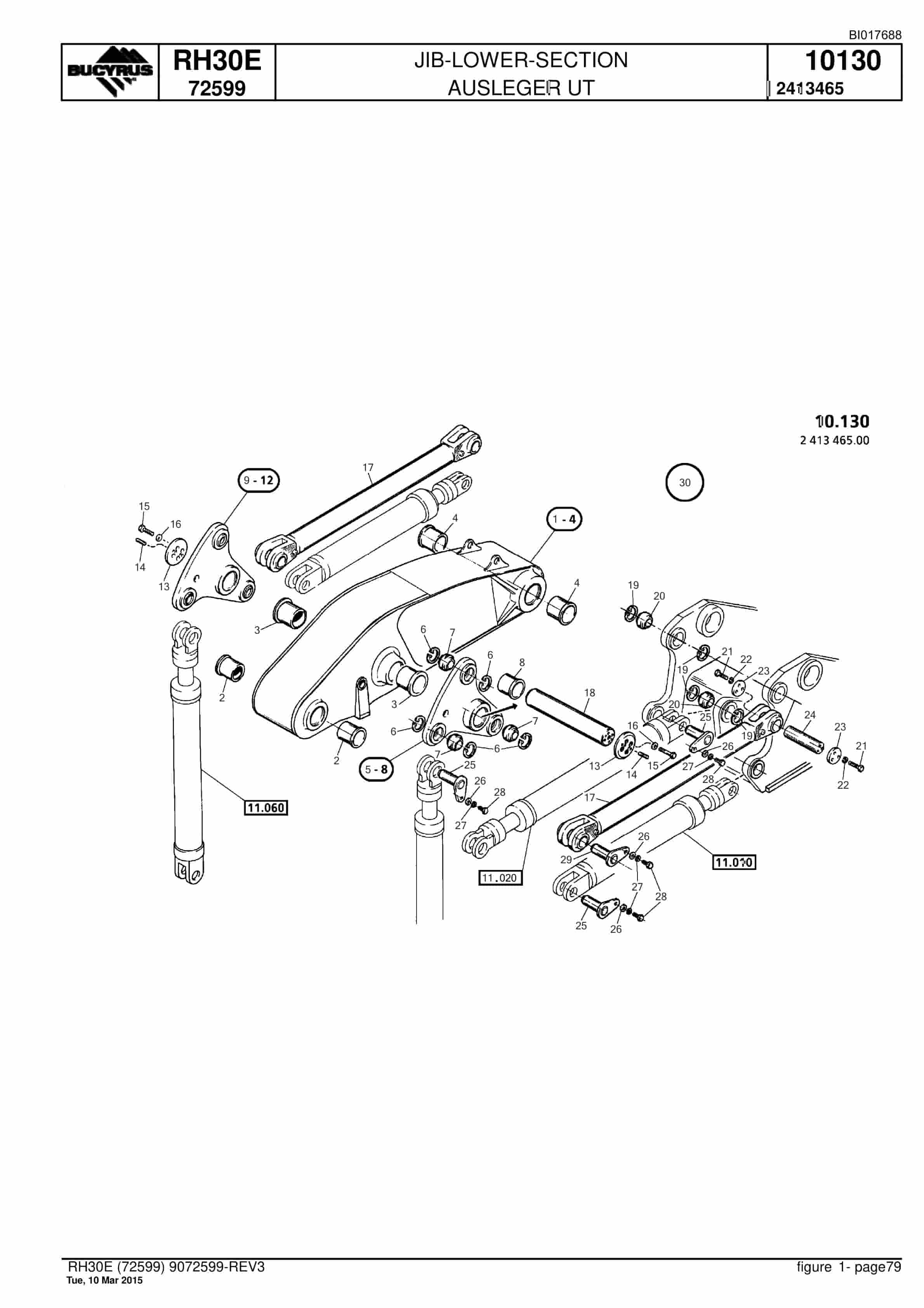 Caterpillar RH30E Hydraulic Shovel Spare Parts Manual BI017688-3