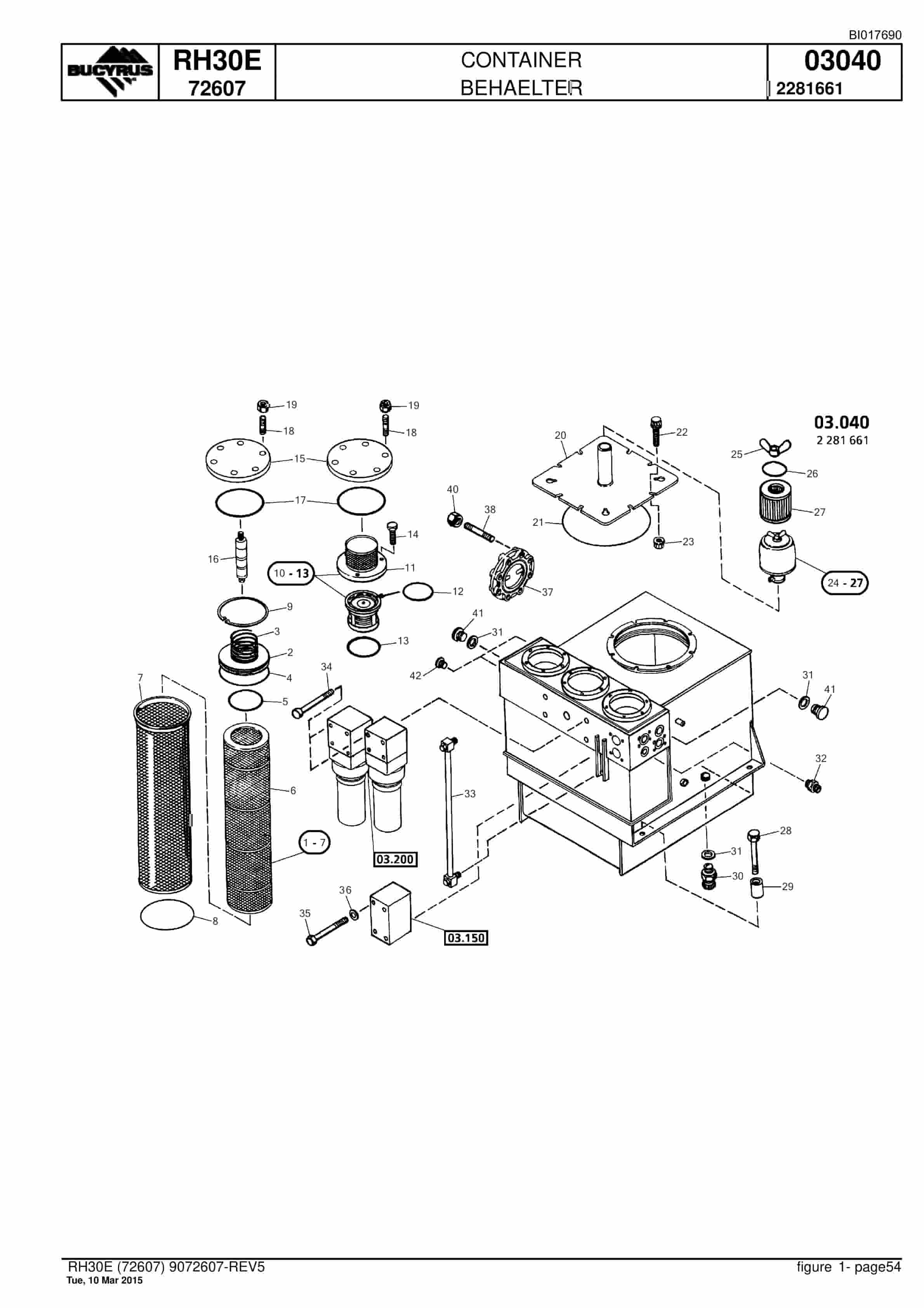 Caterpillar RH30E Hydraulic Shovel Spare Parts Manual BI017690-2