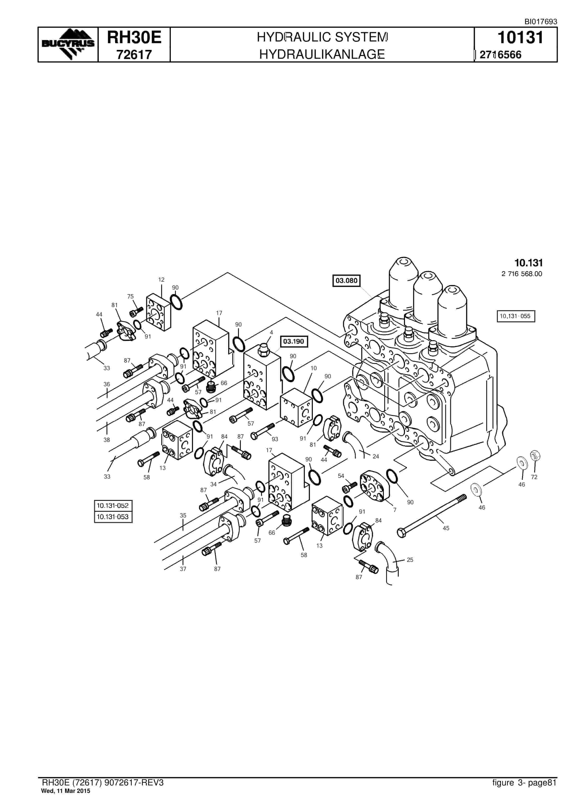 Caterpillar RH30E Hydraulic Shovel Spare Parts Manual BI017693-3