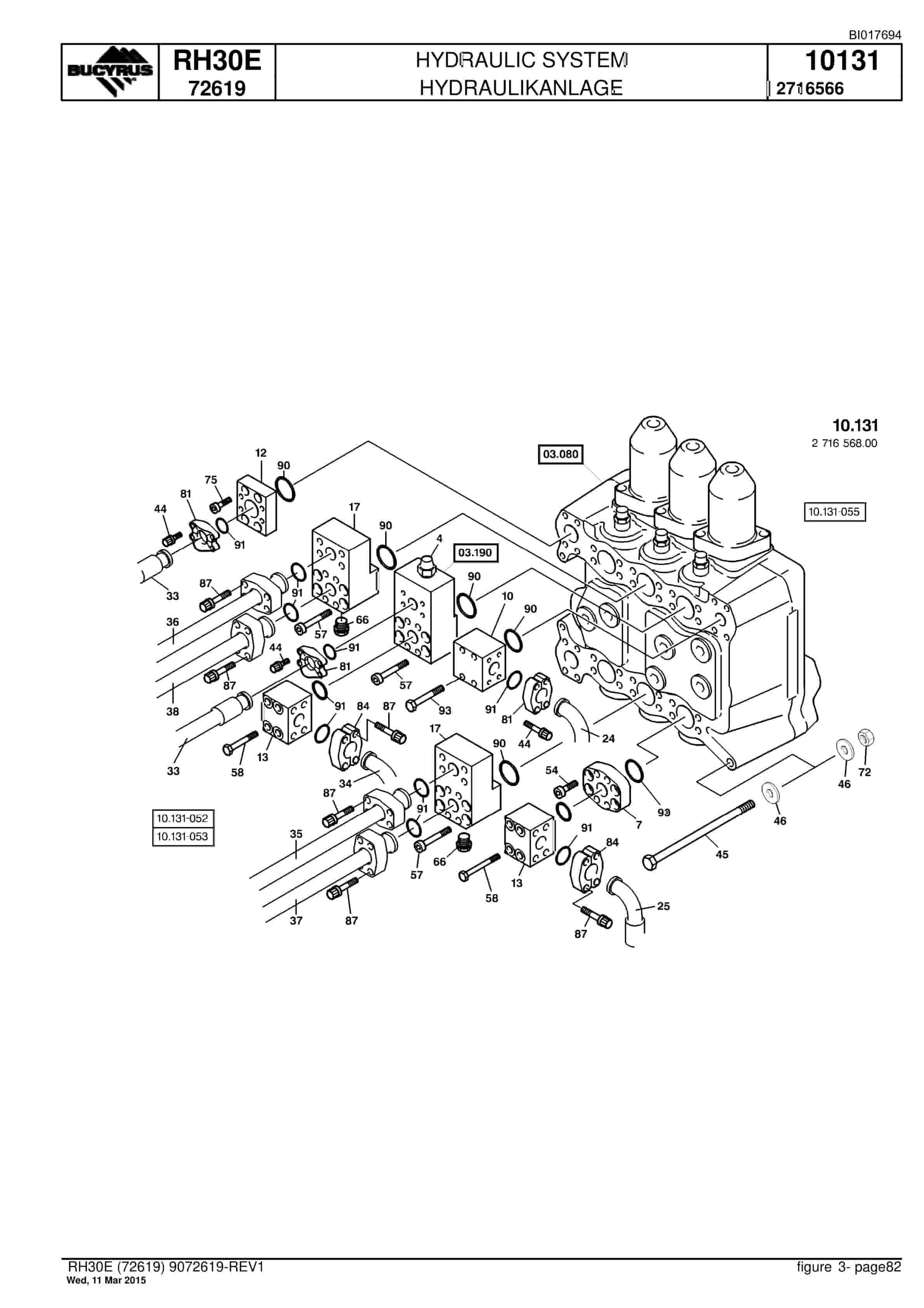 Caterpillar RH30E Hydraulic Shovel Spare Parts Manual BI017694-3