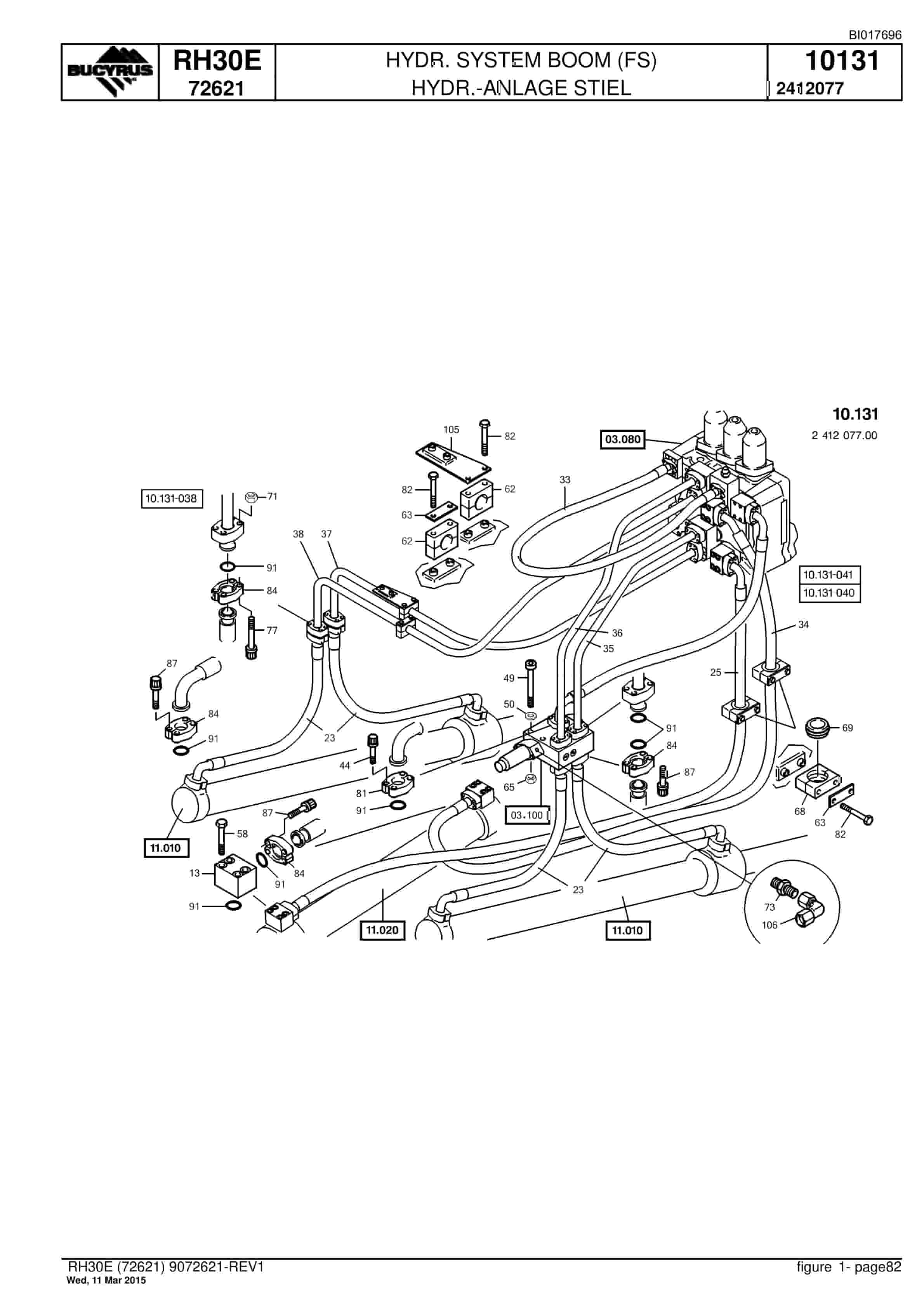 Caterpillar RH30E Hydraulic Shovel Spare Parts Manual BI017696-3