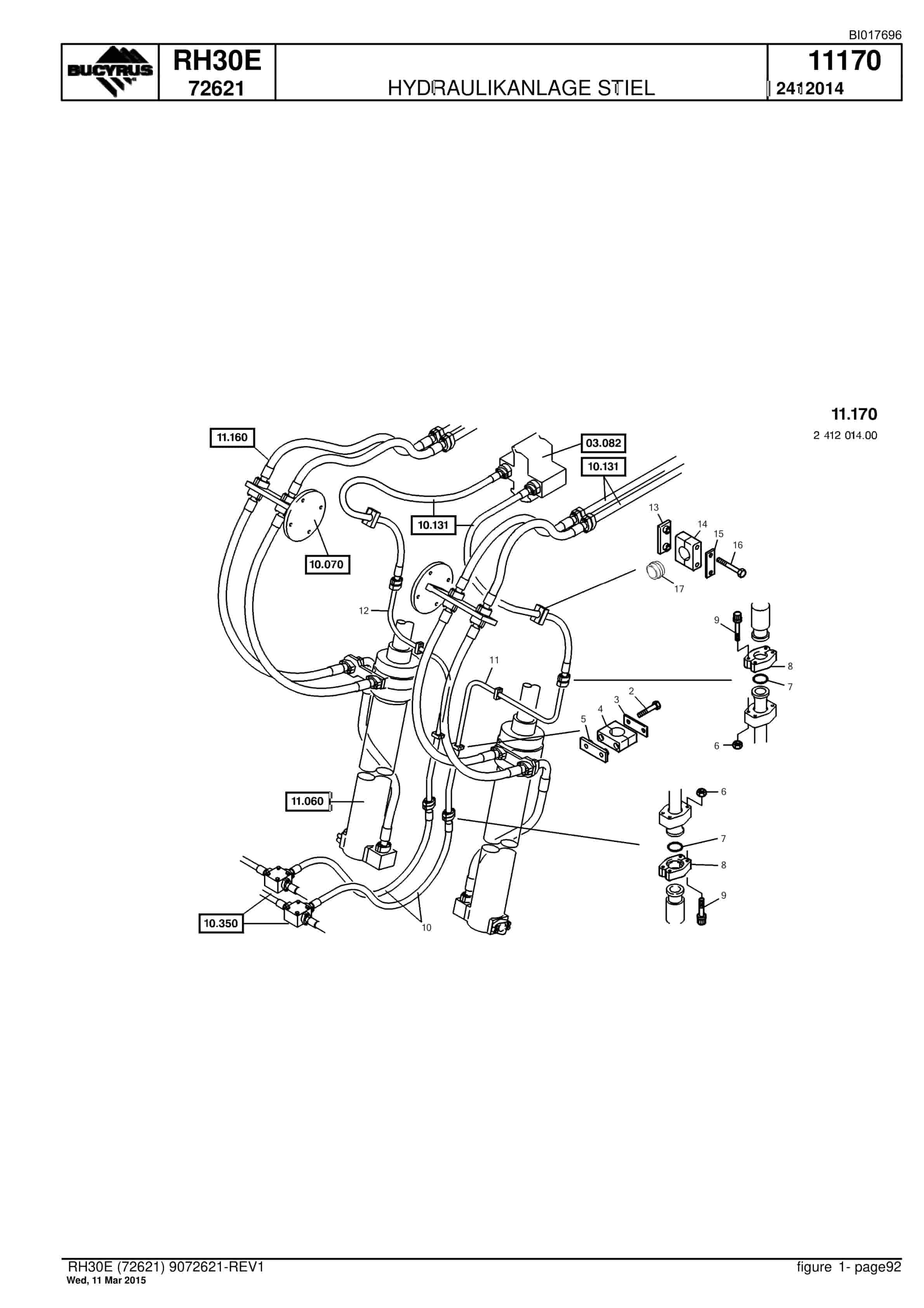 Caterpillar RH30E Hydraulic Shovel Spare Parts Manual BI017696-4