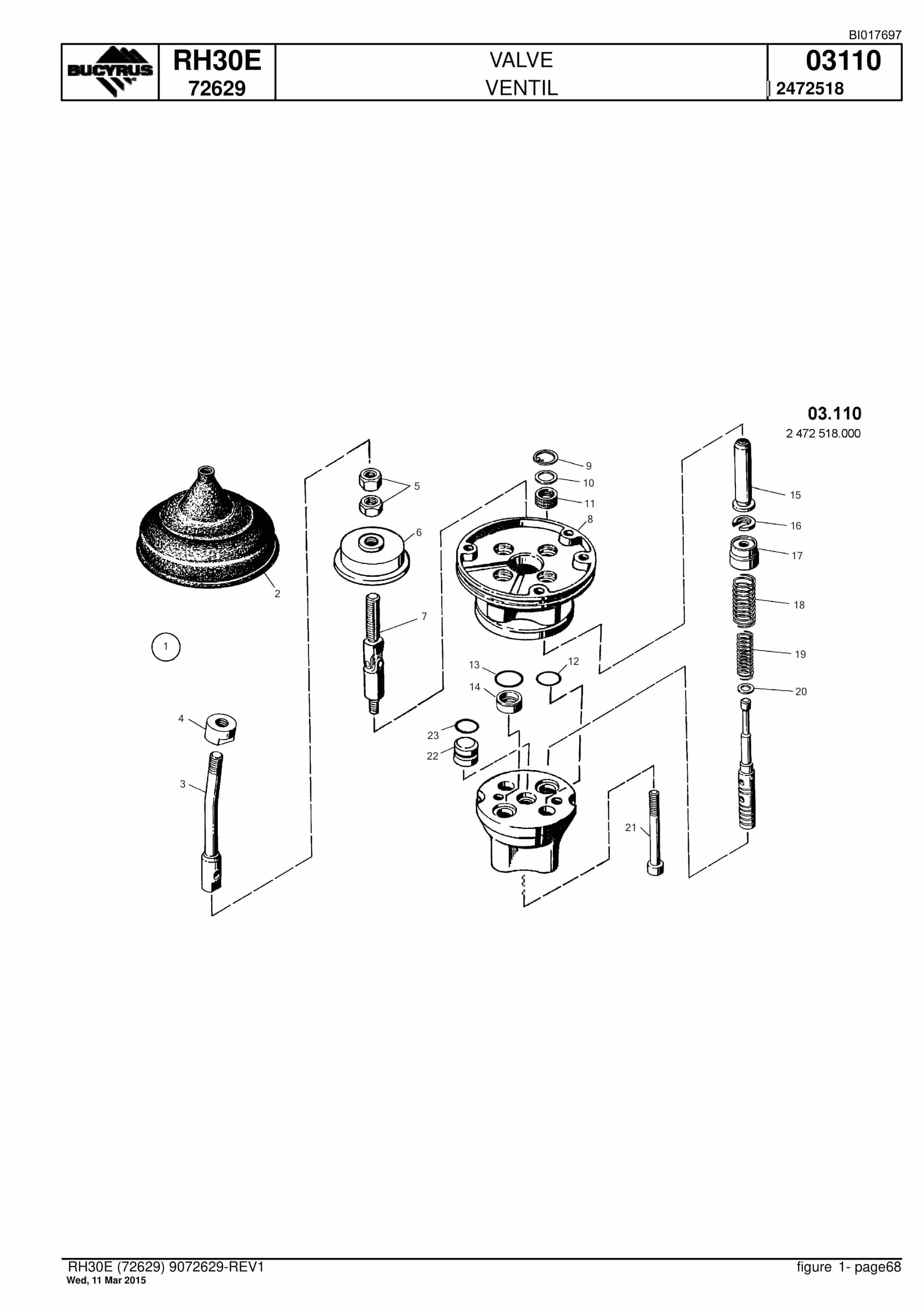 Caterpillar RH30E Hydraulic Shovel Spare Parts Manual BI017697-2