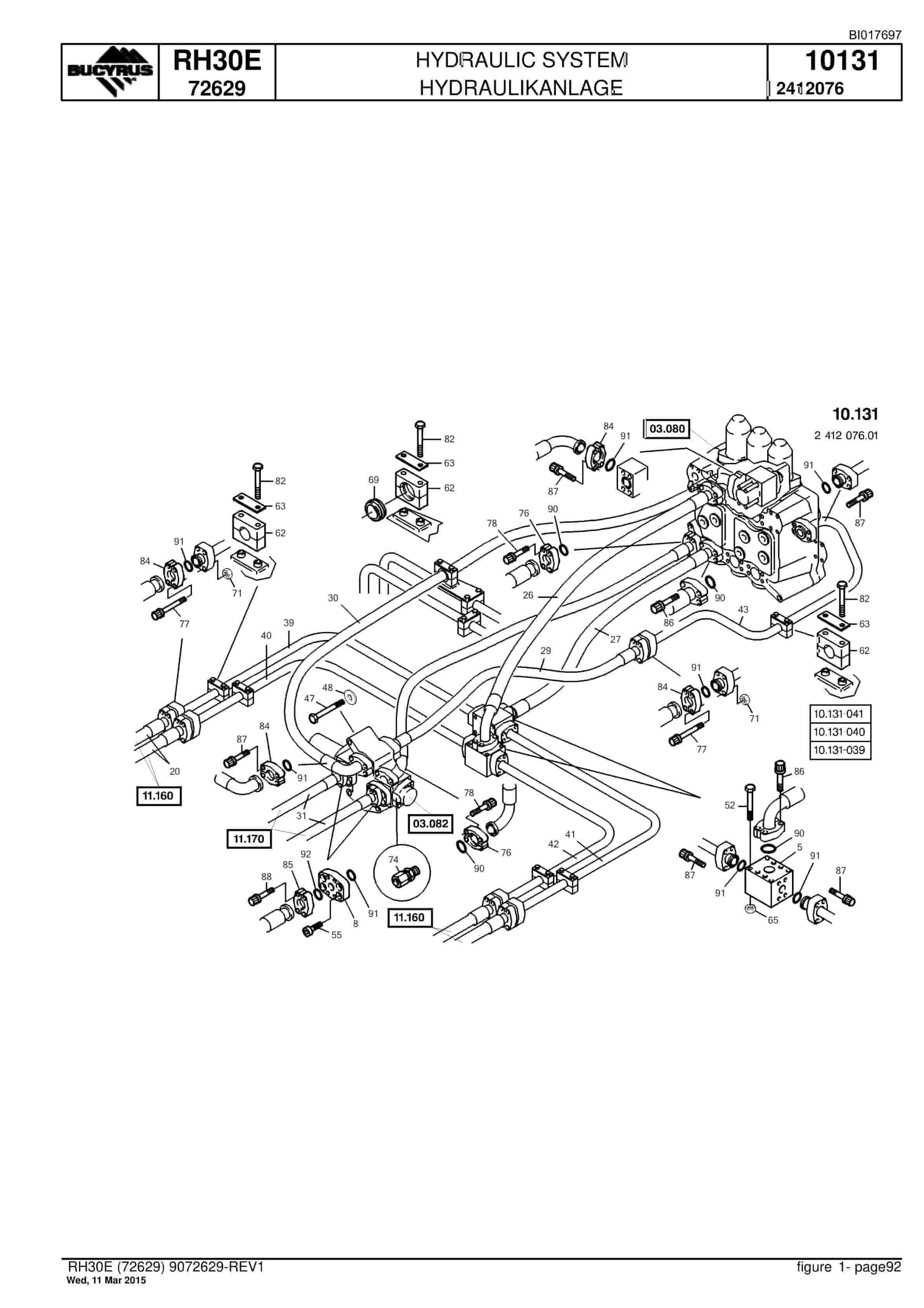 Caterpillar RH30E Hydraulic Shovel Spare Parts Manual BI017697-3