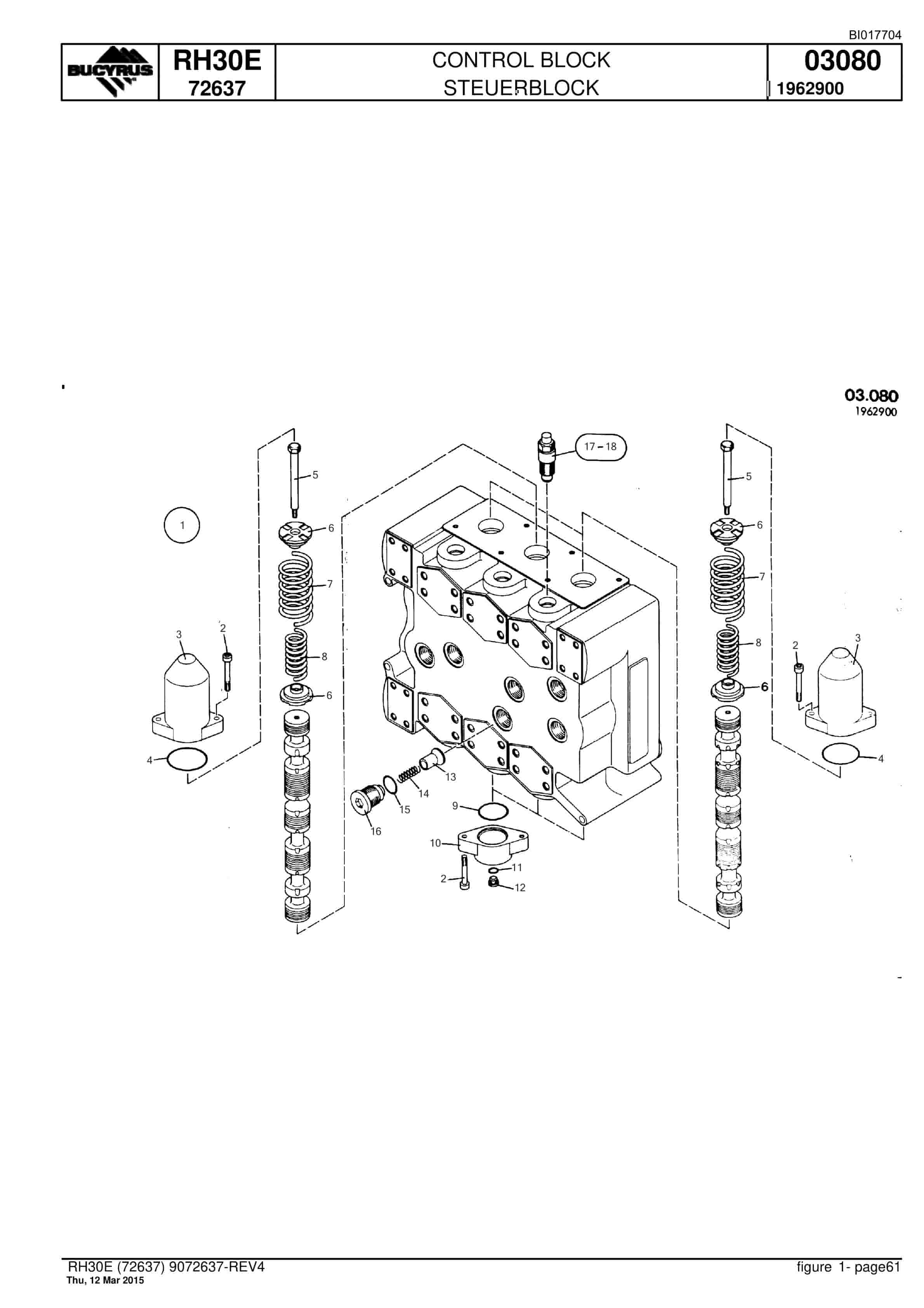 Caterpillar RH30E Hydraulic Shovel Spare Parts Manual BI017704-2