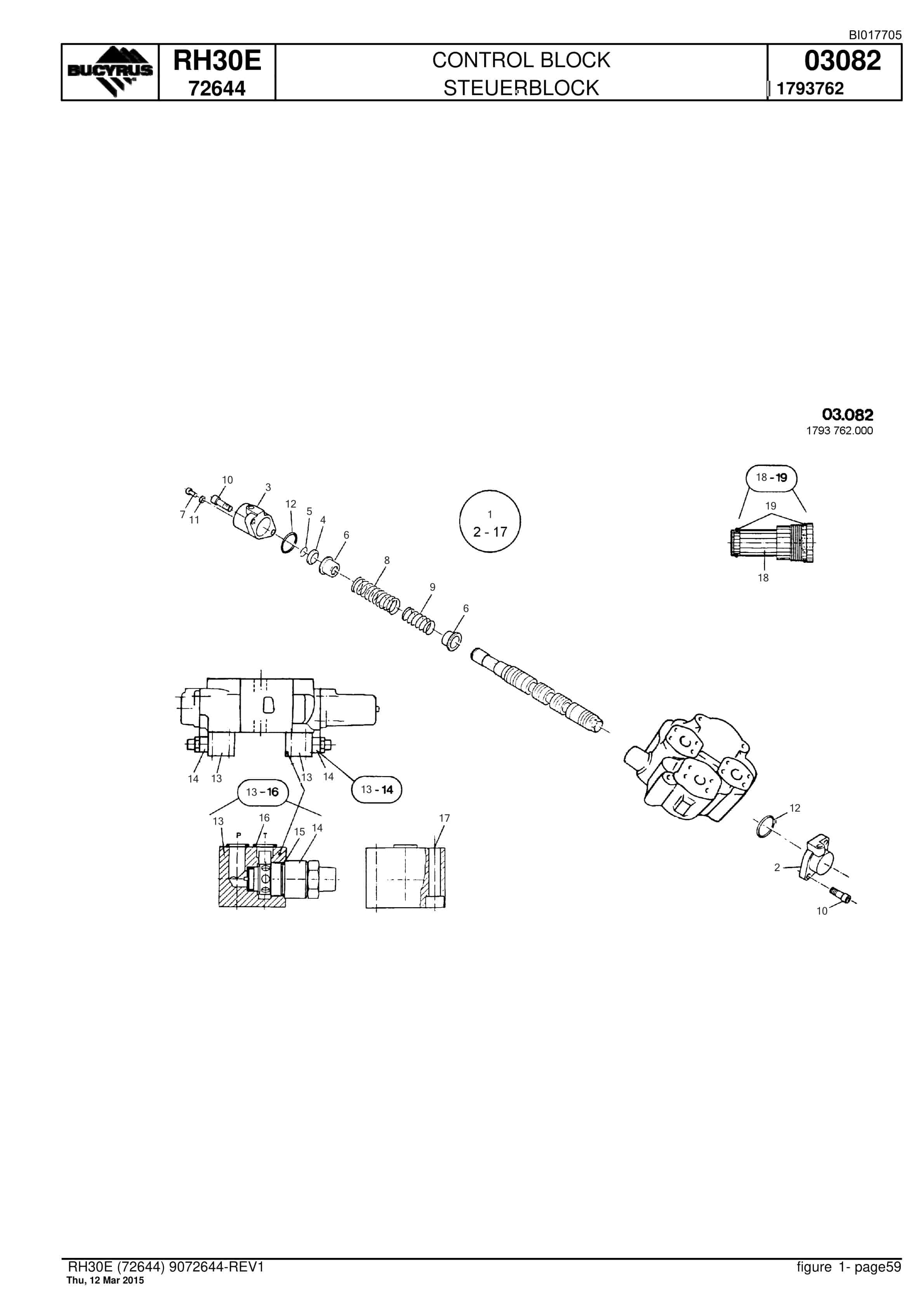Caterpillar RH30E Hydraulic Shovel Spare Parts Manual BI017705-2
