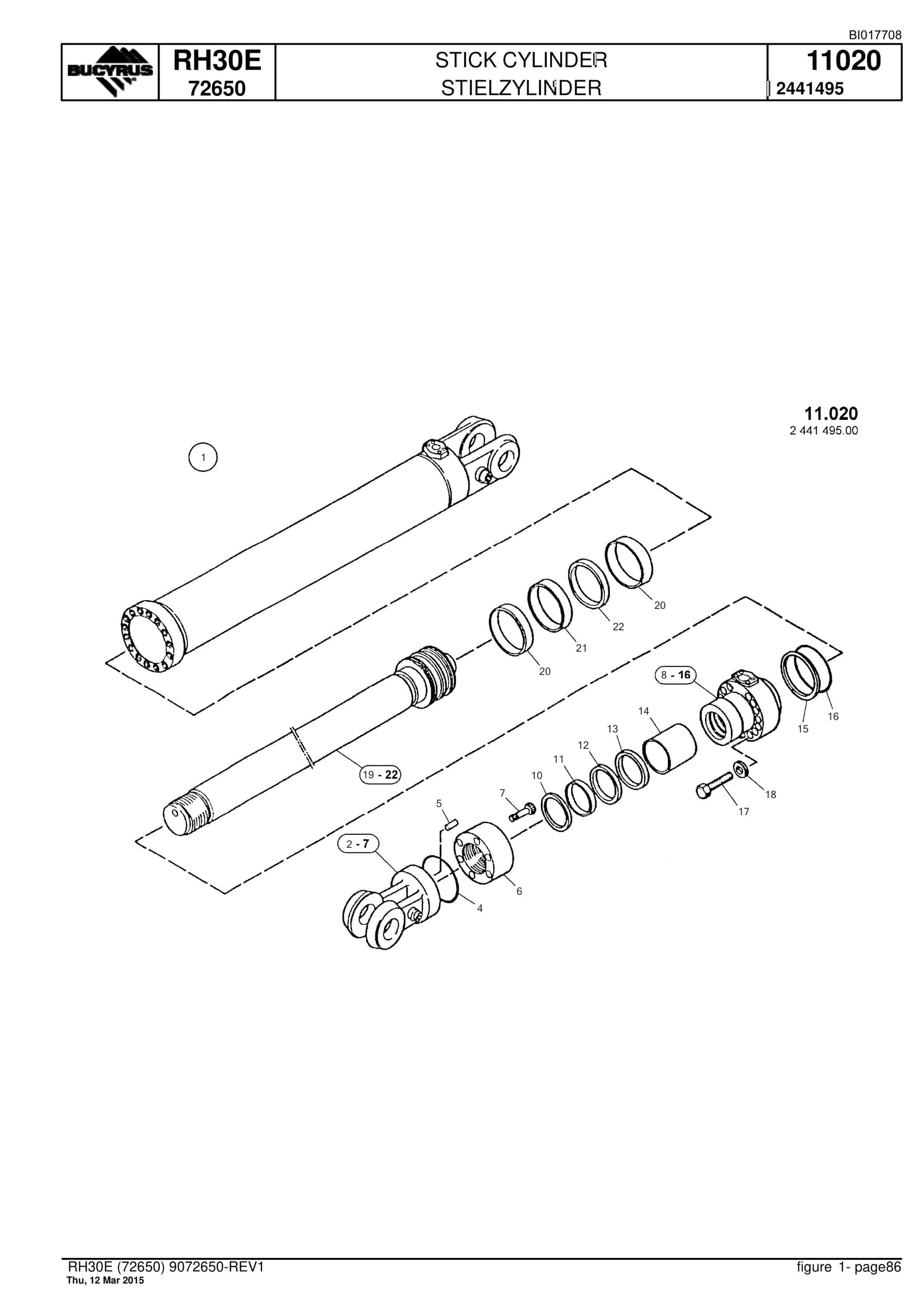 Caterpillar RH30E Hydraulic Shovel Spare Parts Manual BI017708-3