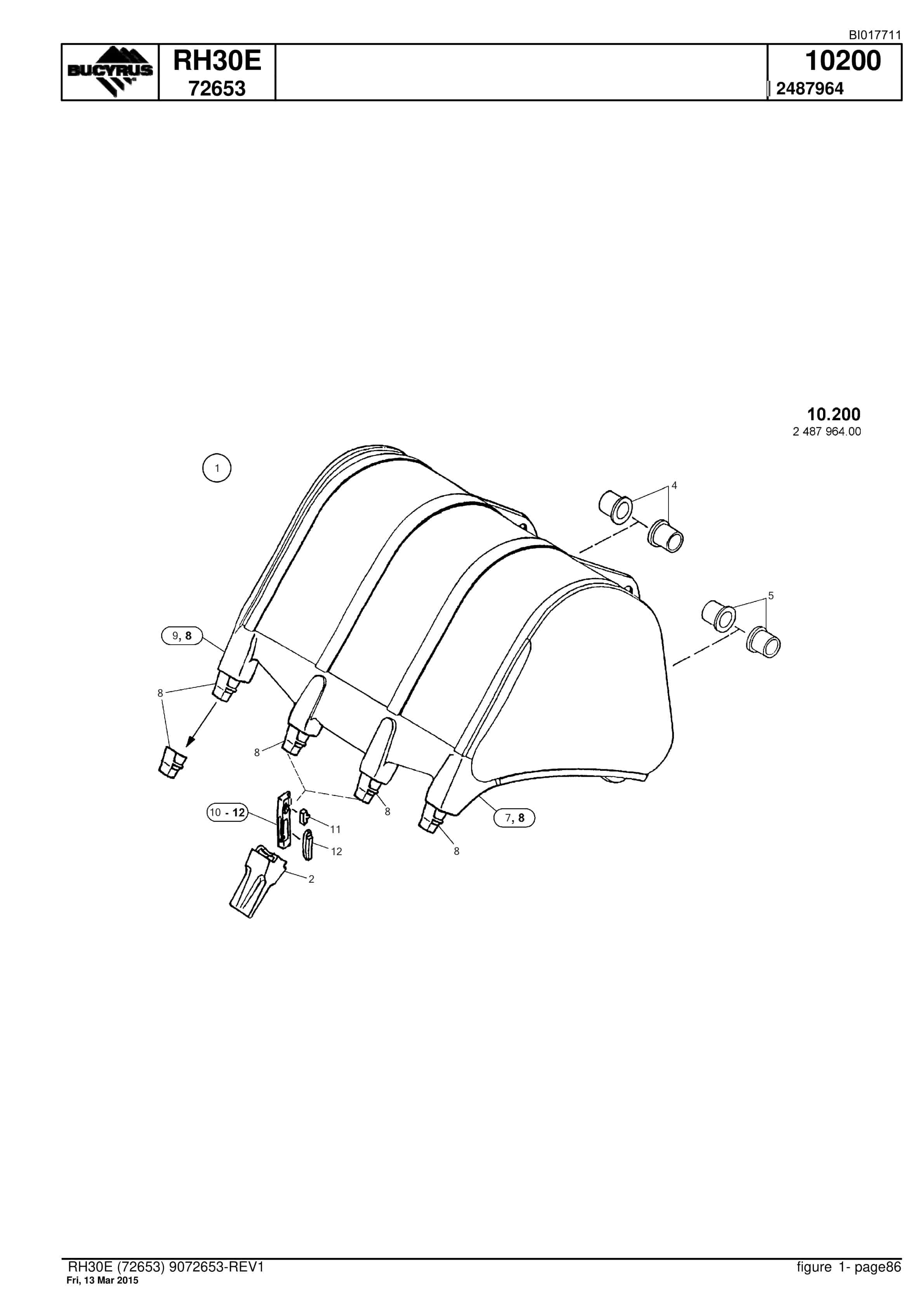 Caterpillar RH30E Hydraulic Shovel Spare Parts Manual BI017711-3
