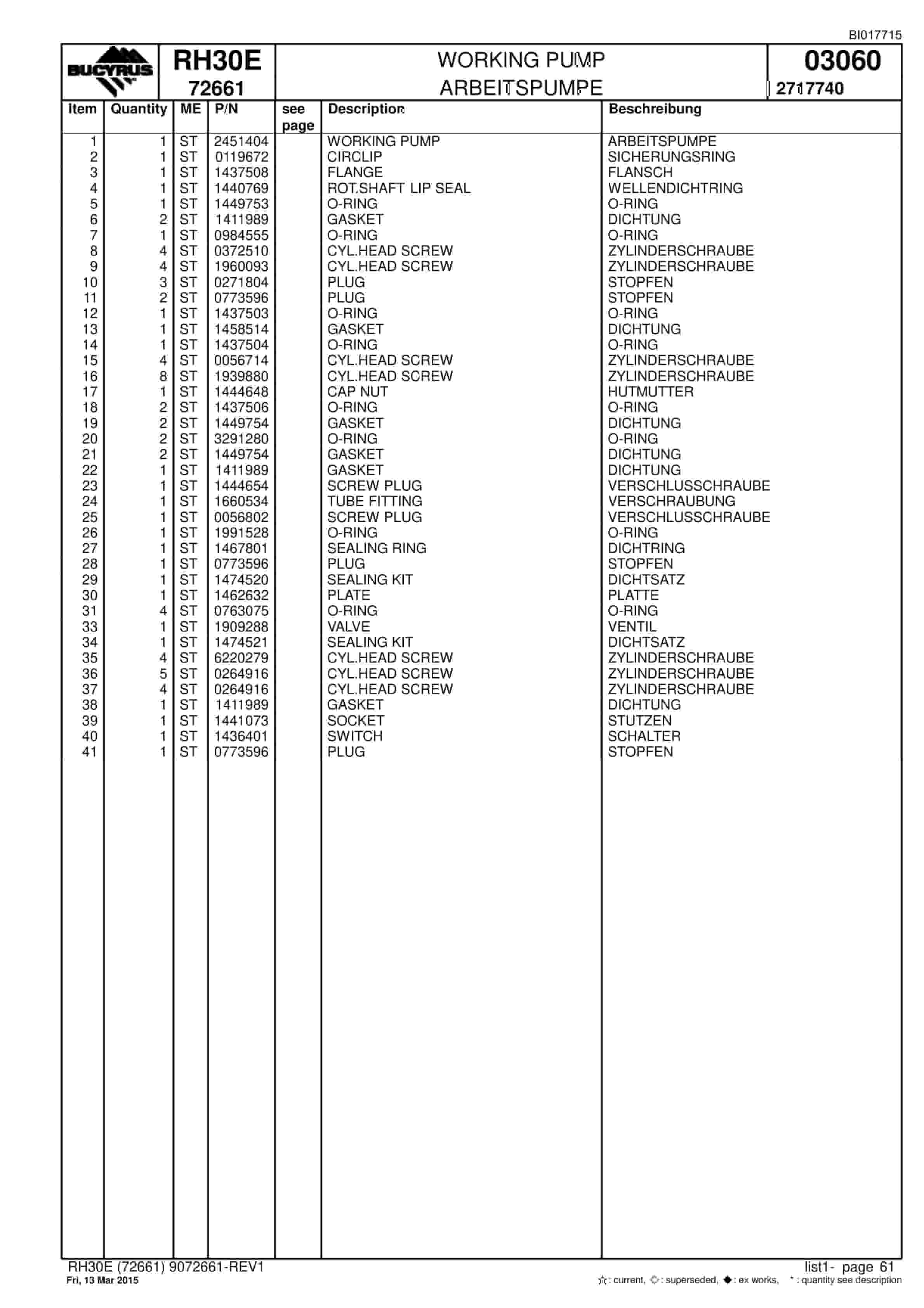 Caterpillar RH30E Hydraulic Shovel Spare Parts Manual BI017715-2