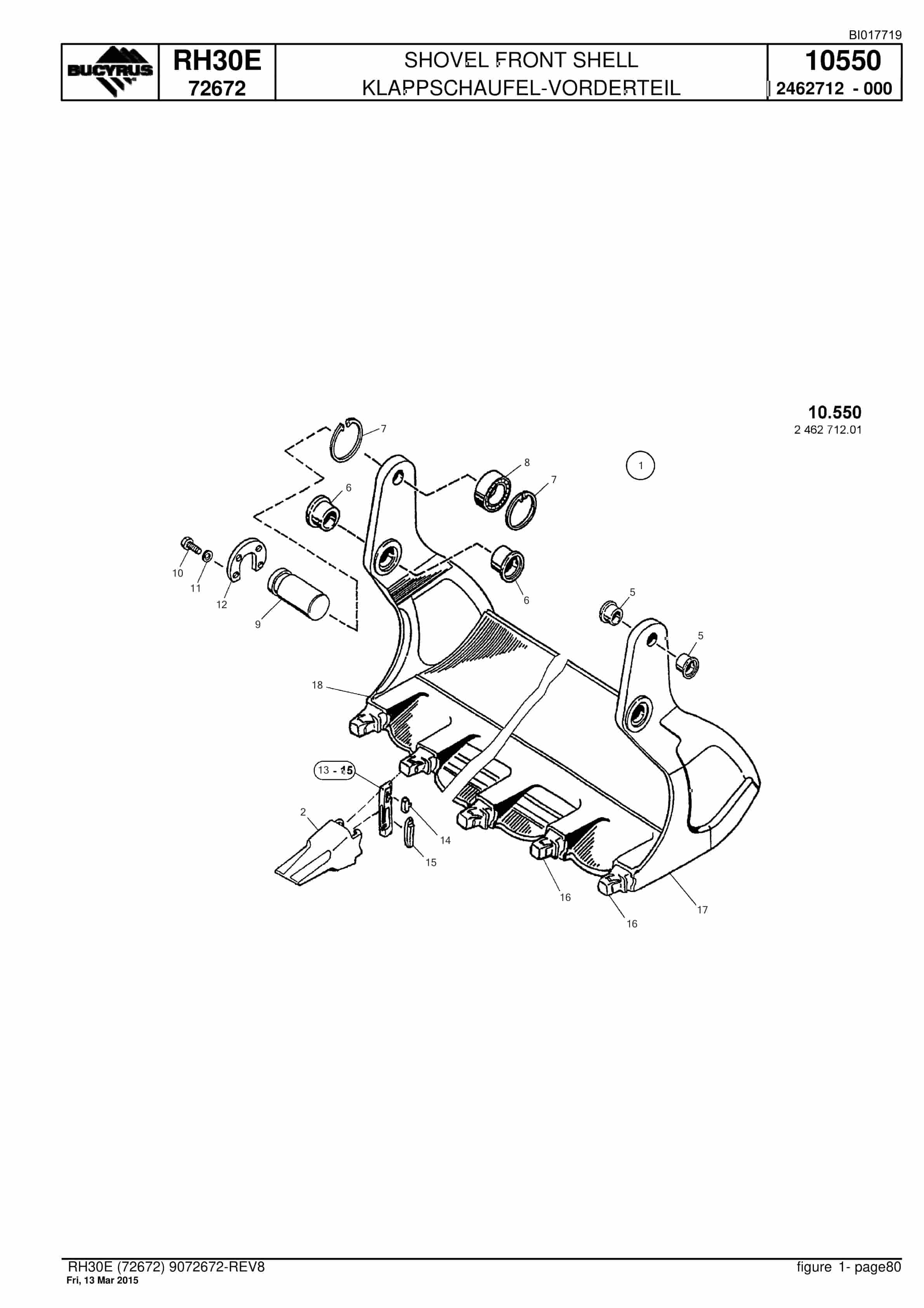 Caterpillar RH30E Hydraulic Shovel Spare Parts Manual BI017719-3