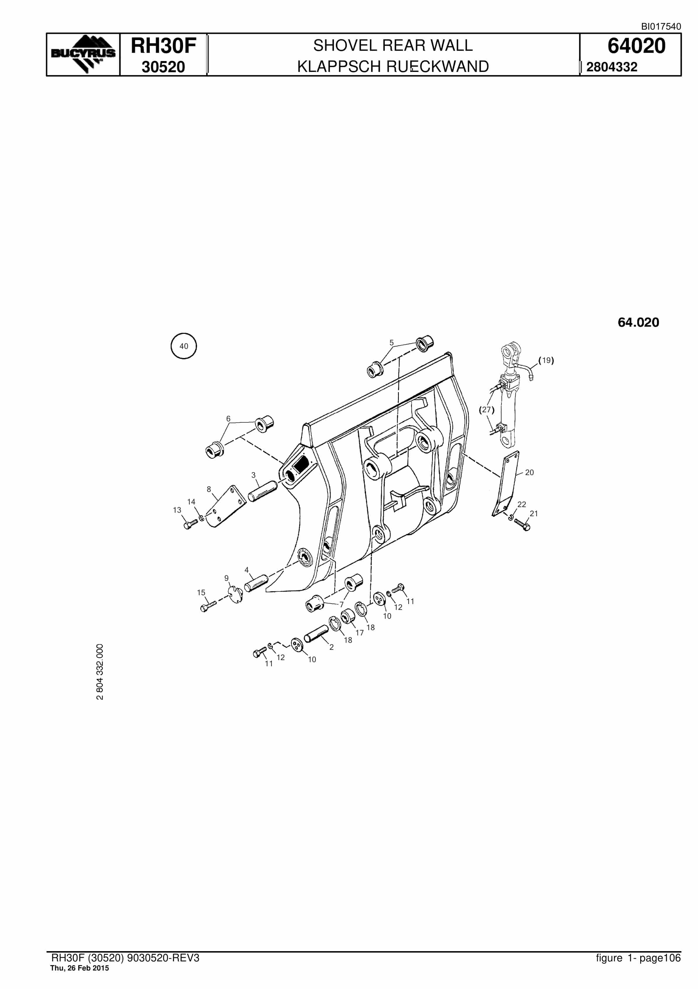 Caterpillar RH30F Hydraulic Shovel Spare Parts Manual BI017540-4