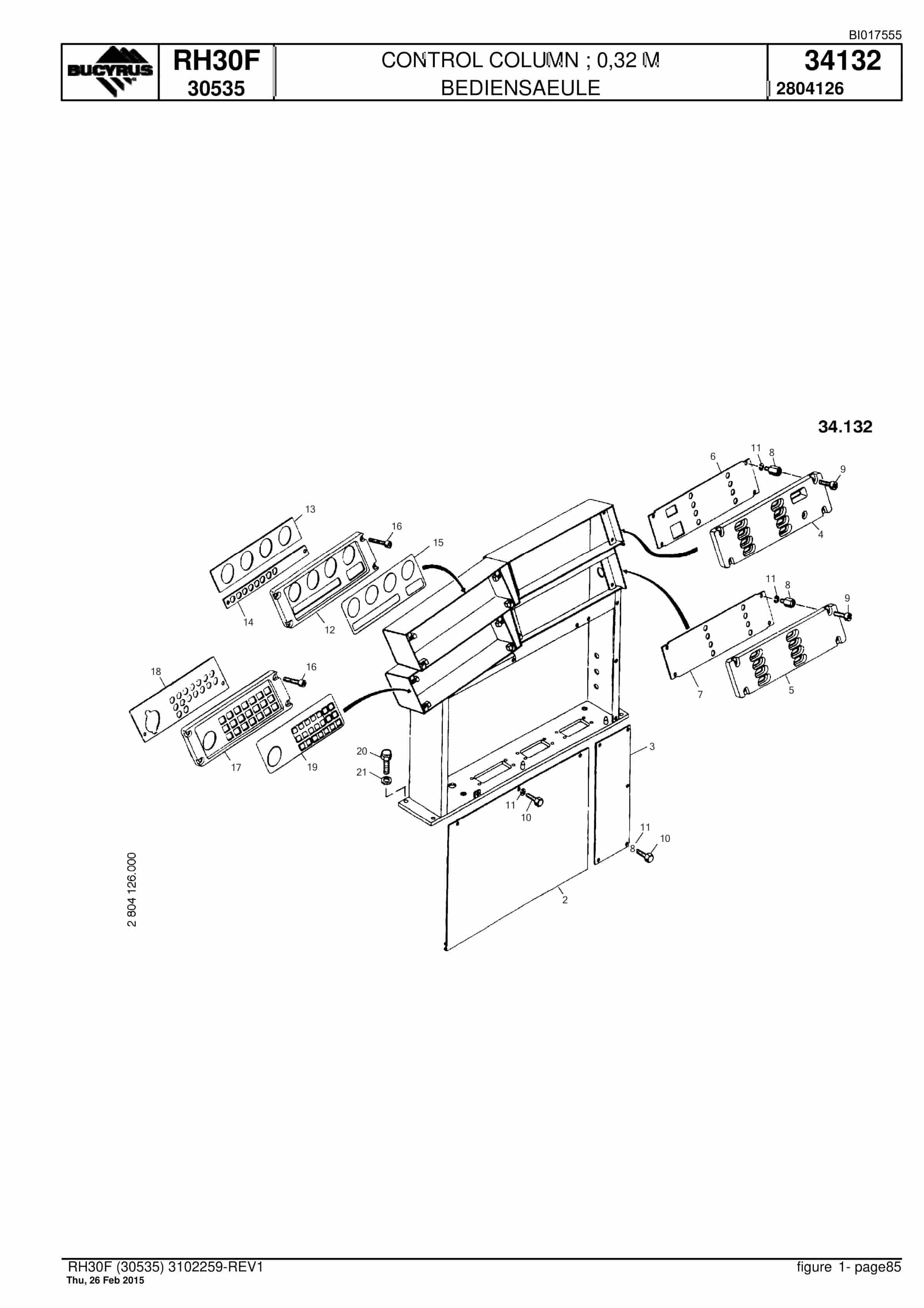 Caterpillar RH30F Hydraulic Shovel Spare Parts Manual BI017555-3