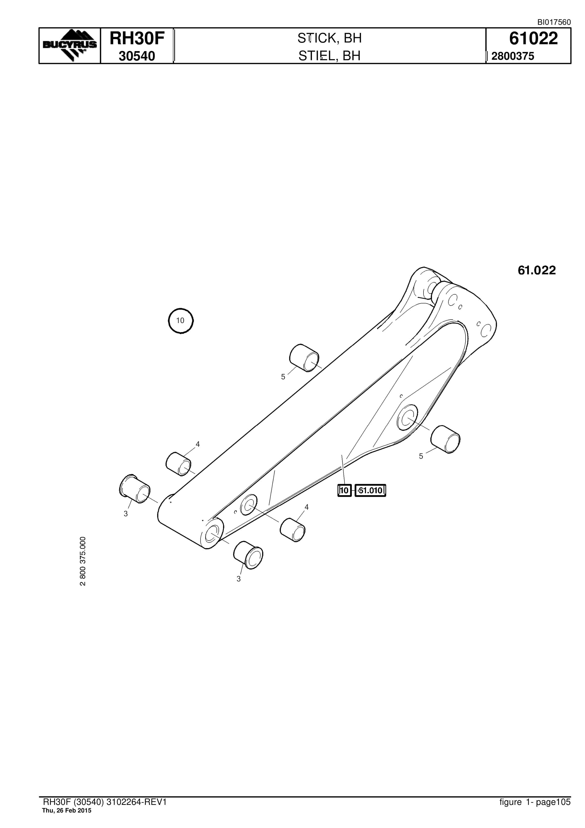 Caterpillar RH30F Hydraulic Shovel Spare Parts Manual BI017560-4